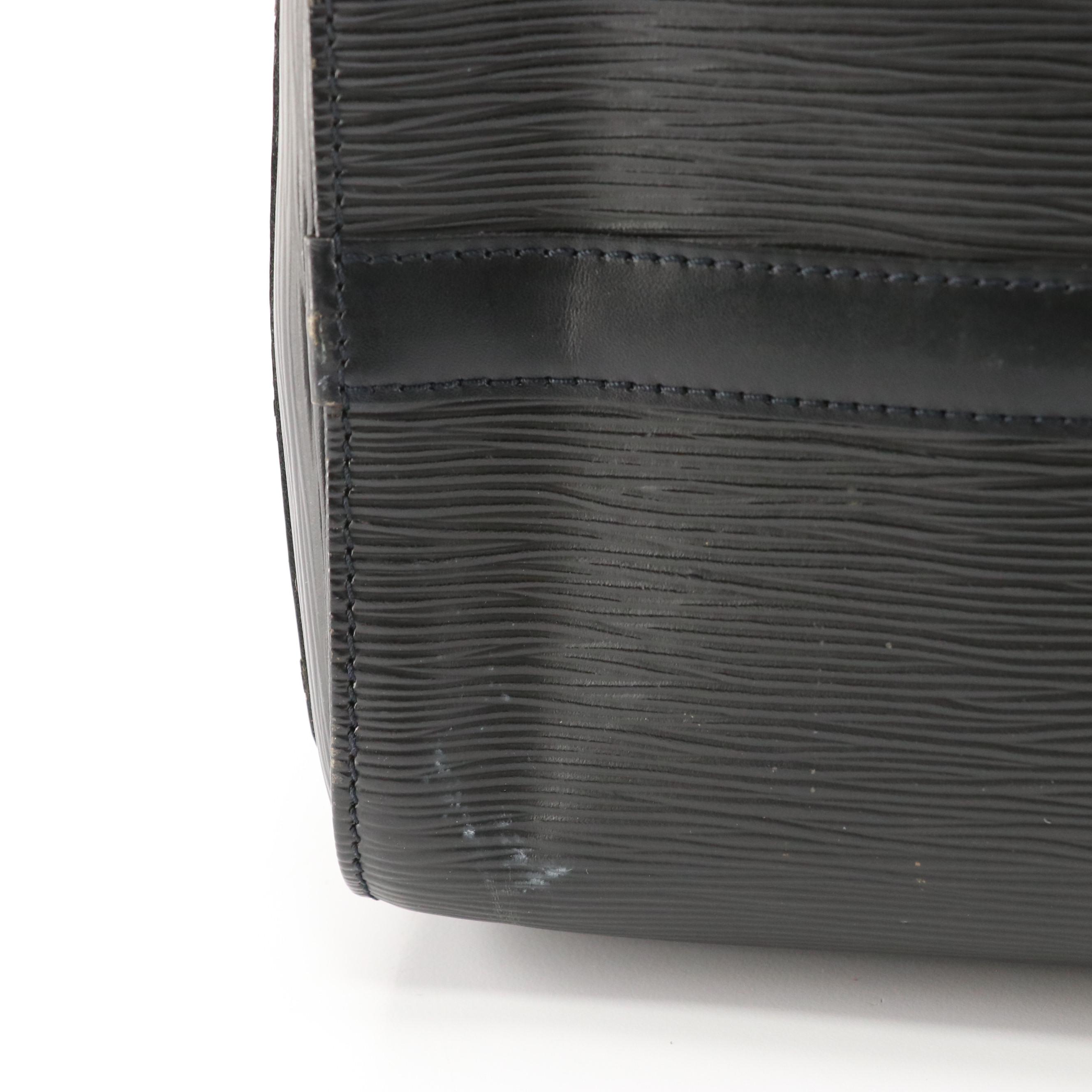 Louis Vuitton Speedy 35 in Black Epi and Smooth Leather