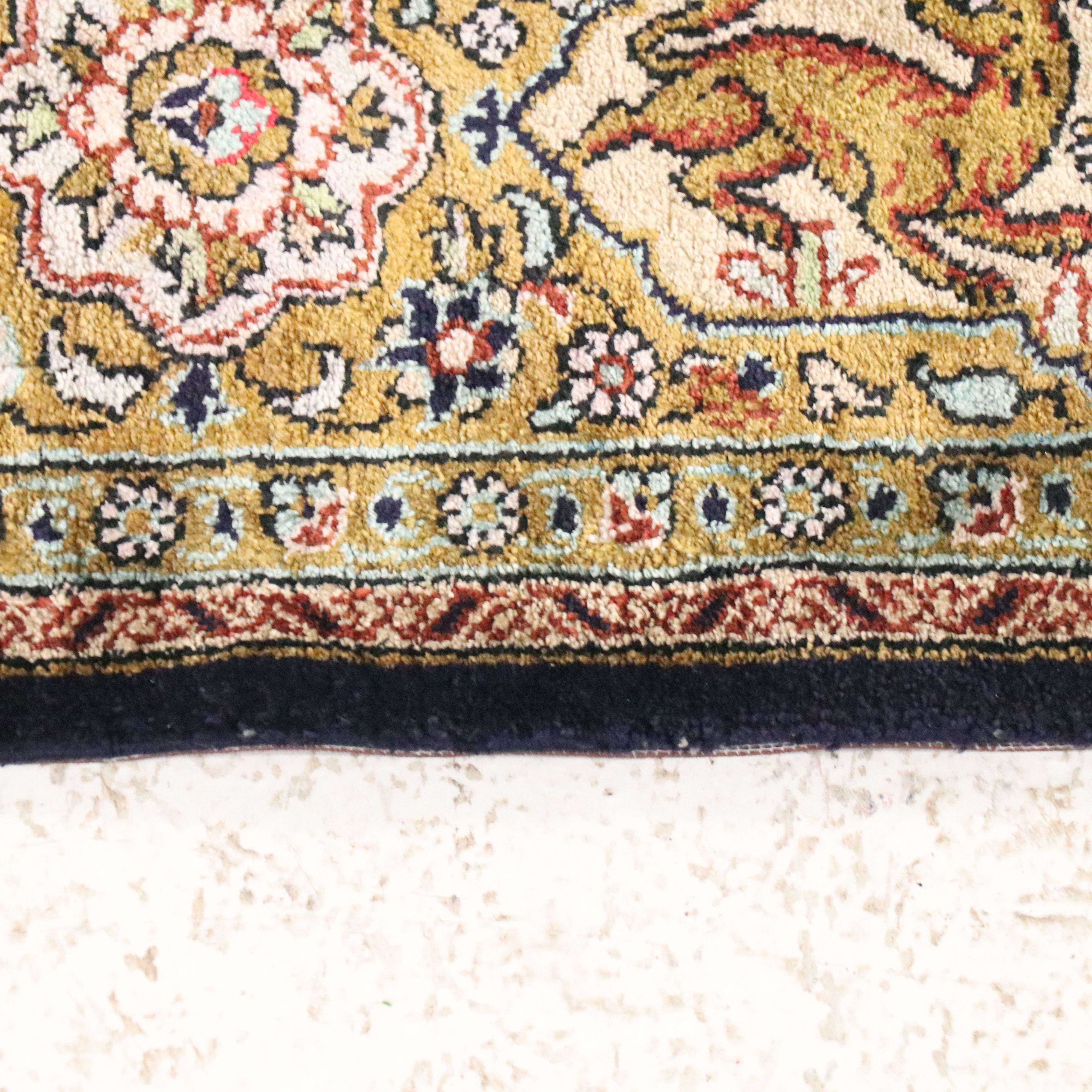 3'6 x 5'7 Hand-Knotted Persian Ravar Kerman Silk Area Rug