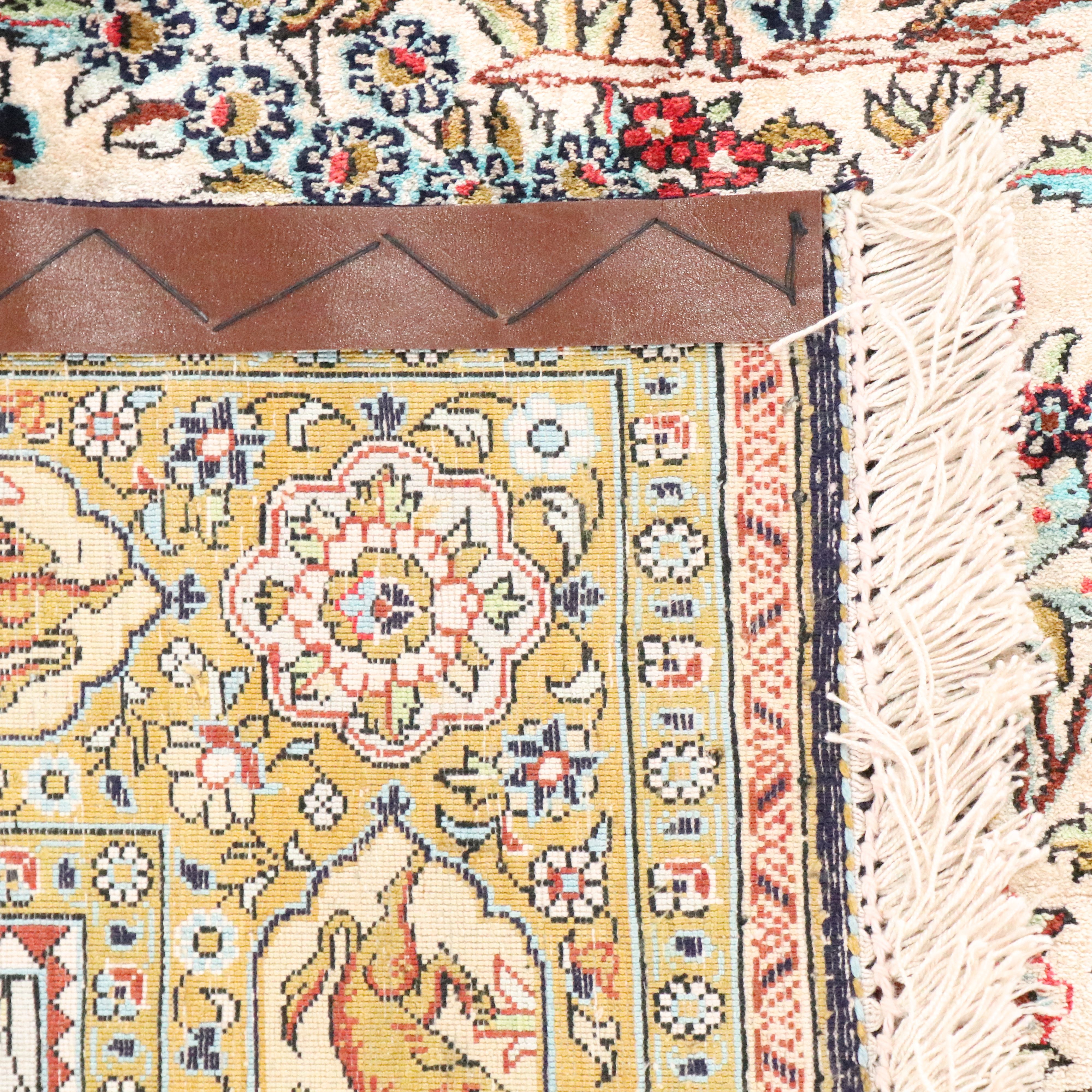 3'6 x 5'7 Hand-Knotted Persian Ravar Kerman Silk Area Rug