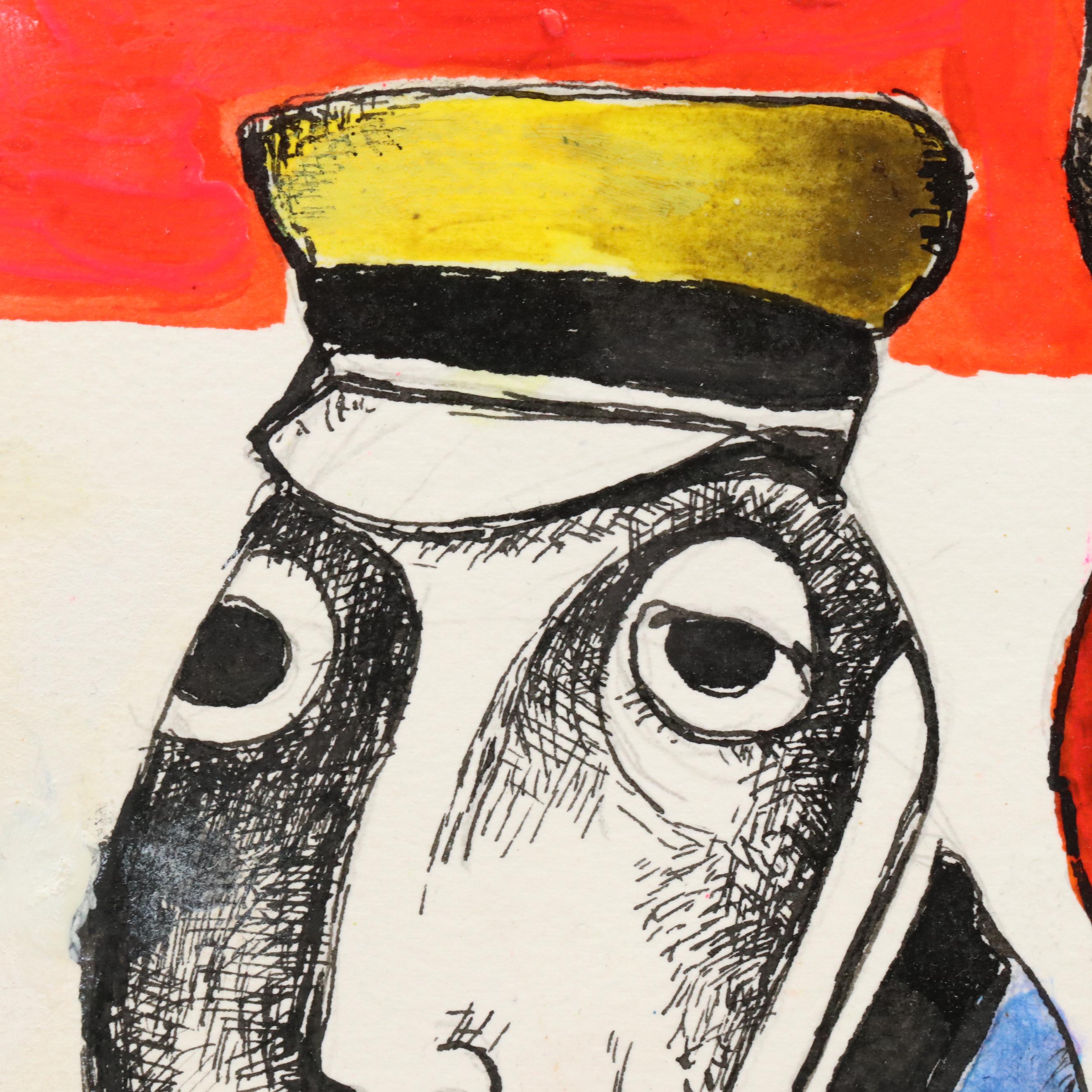 Nikolay "Kuk" Manuylov Figural Surrealist Mixed Media Painting, 2021