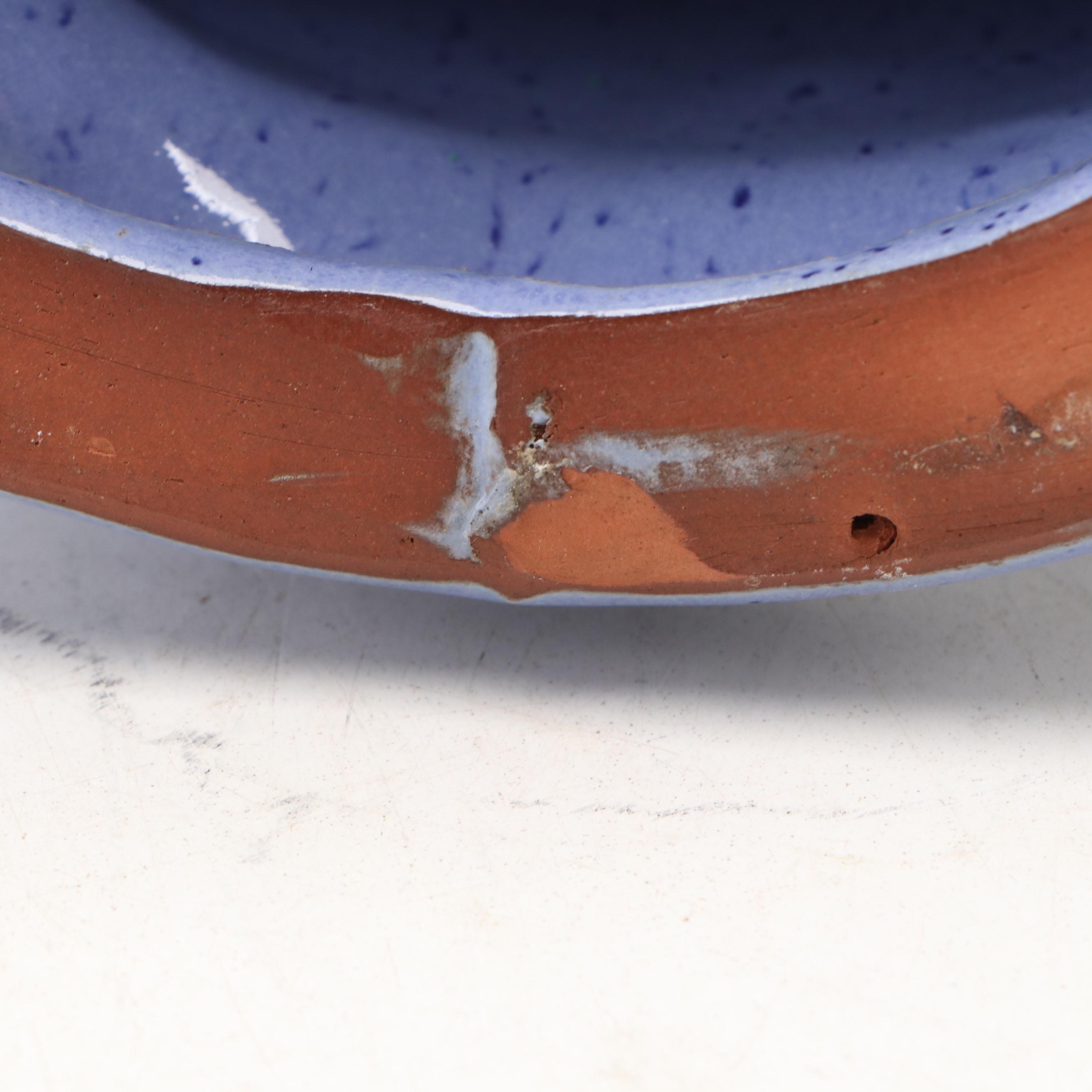 Bybee Pottery Blue Glazed Cat Figurine with Mugs and Napkin Rings