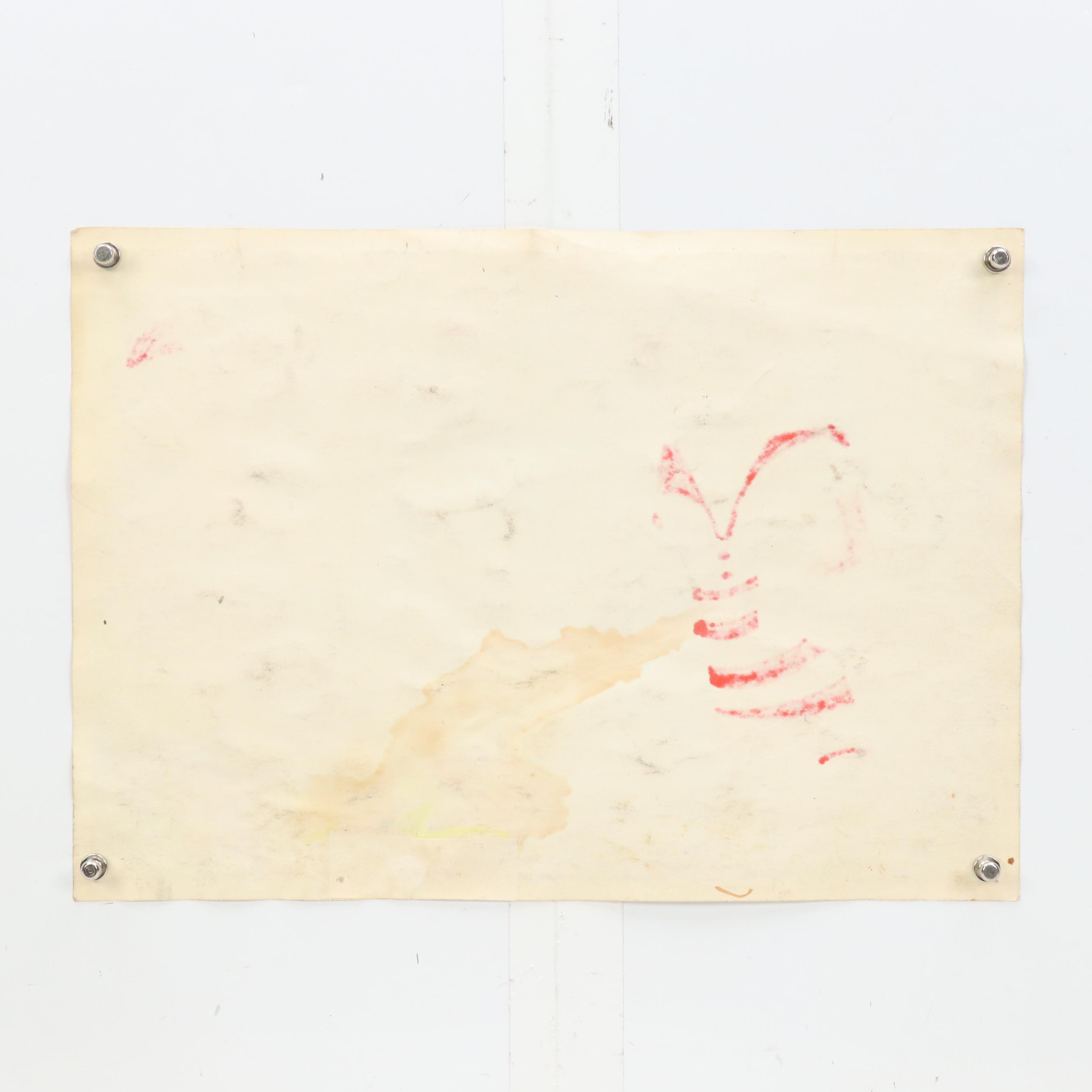 Nikolay "Kuk" Manuylov Figural Surrealist Mixed Media Painting, 1992