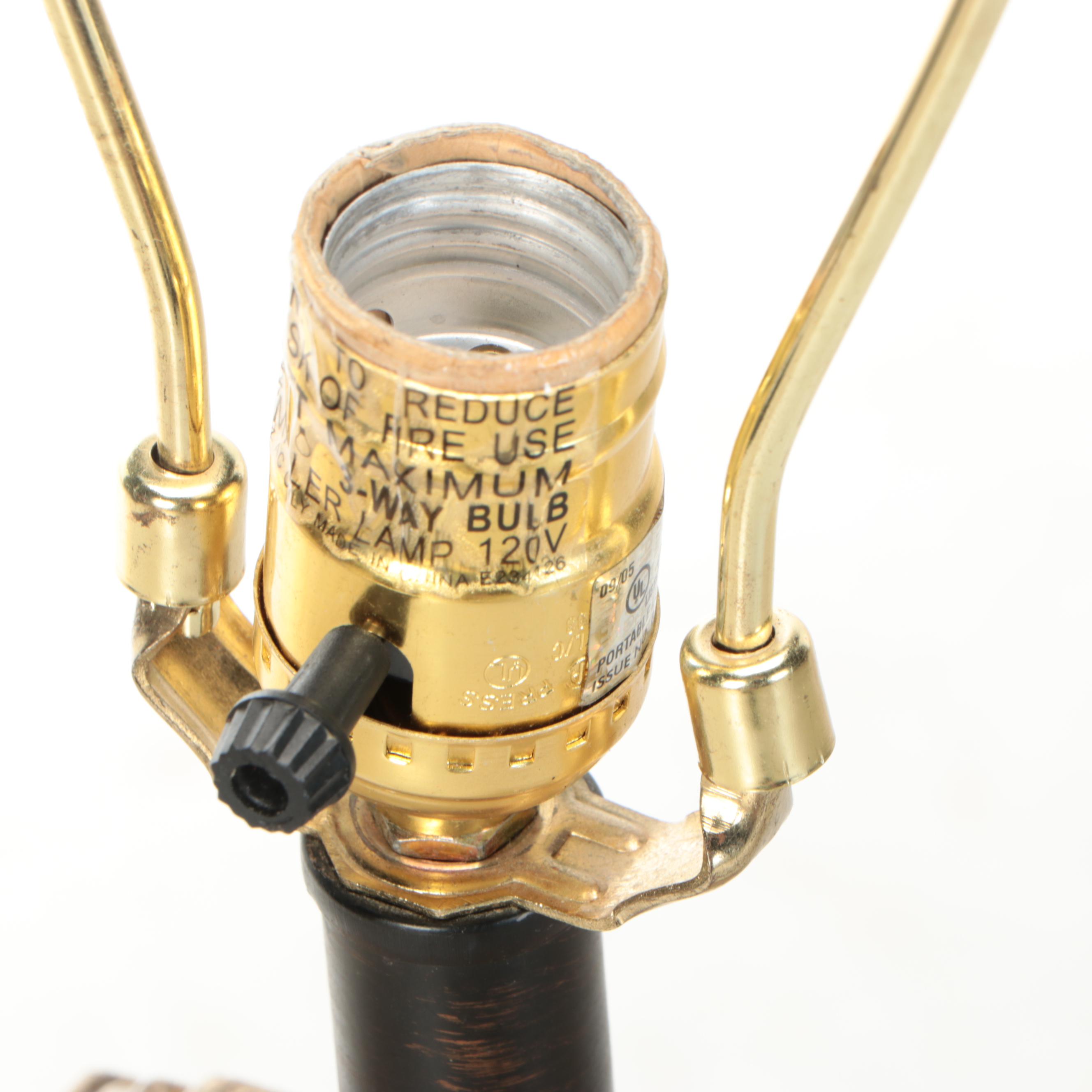 Neoclassical Style Craquelure Resin Table Lamp with Black Silk Shade