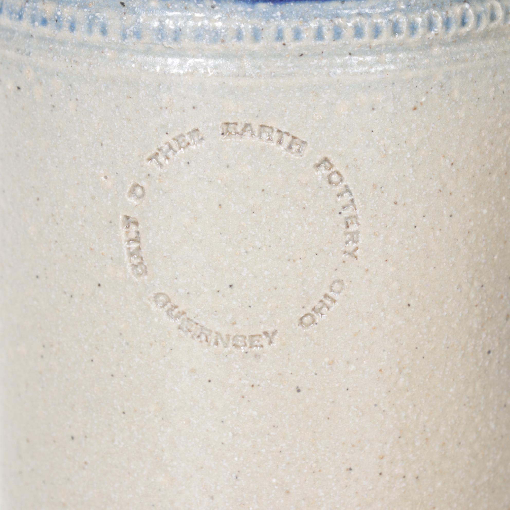 Salt Glazed Stoneware Crocks, Basket, and Utensil Holders with Wood Apples
