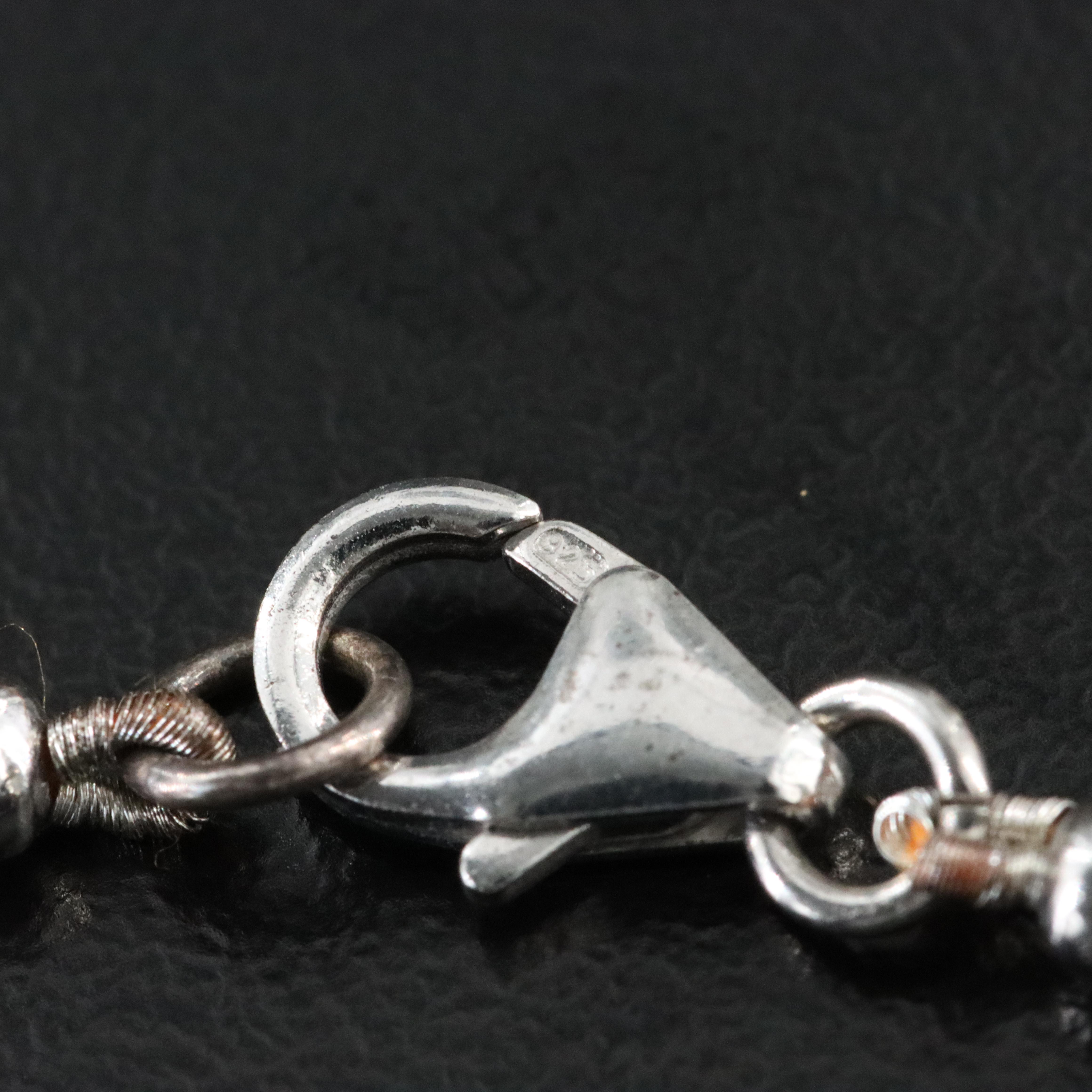 Spessartine Beaded Necklace with a Sterling Silver Clasp