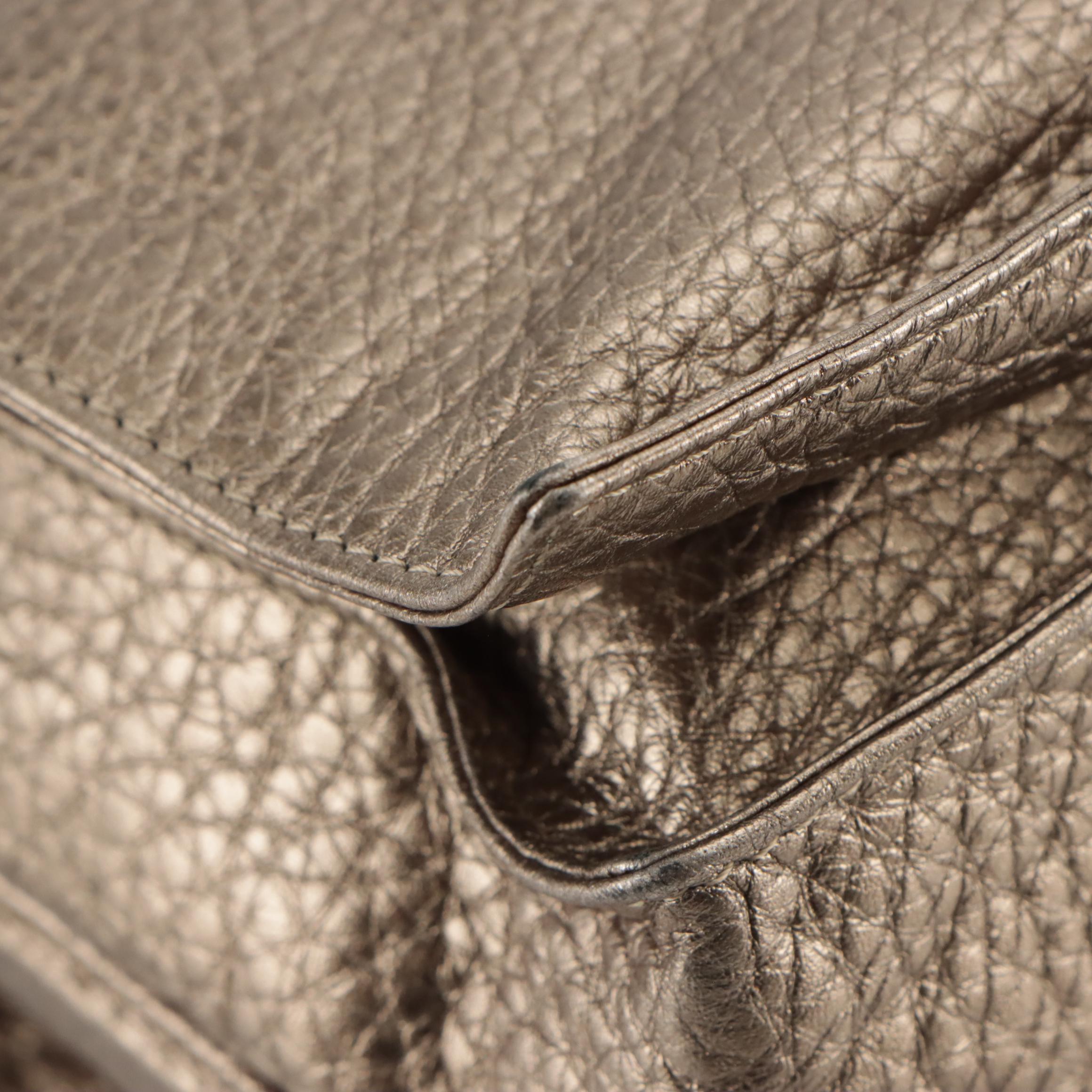 Loewe Flamenco Tassel Drawstring Crossbody Bag in Metallic Grained Calfskin