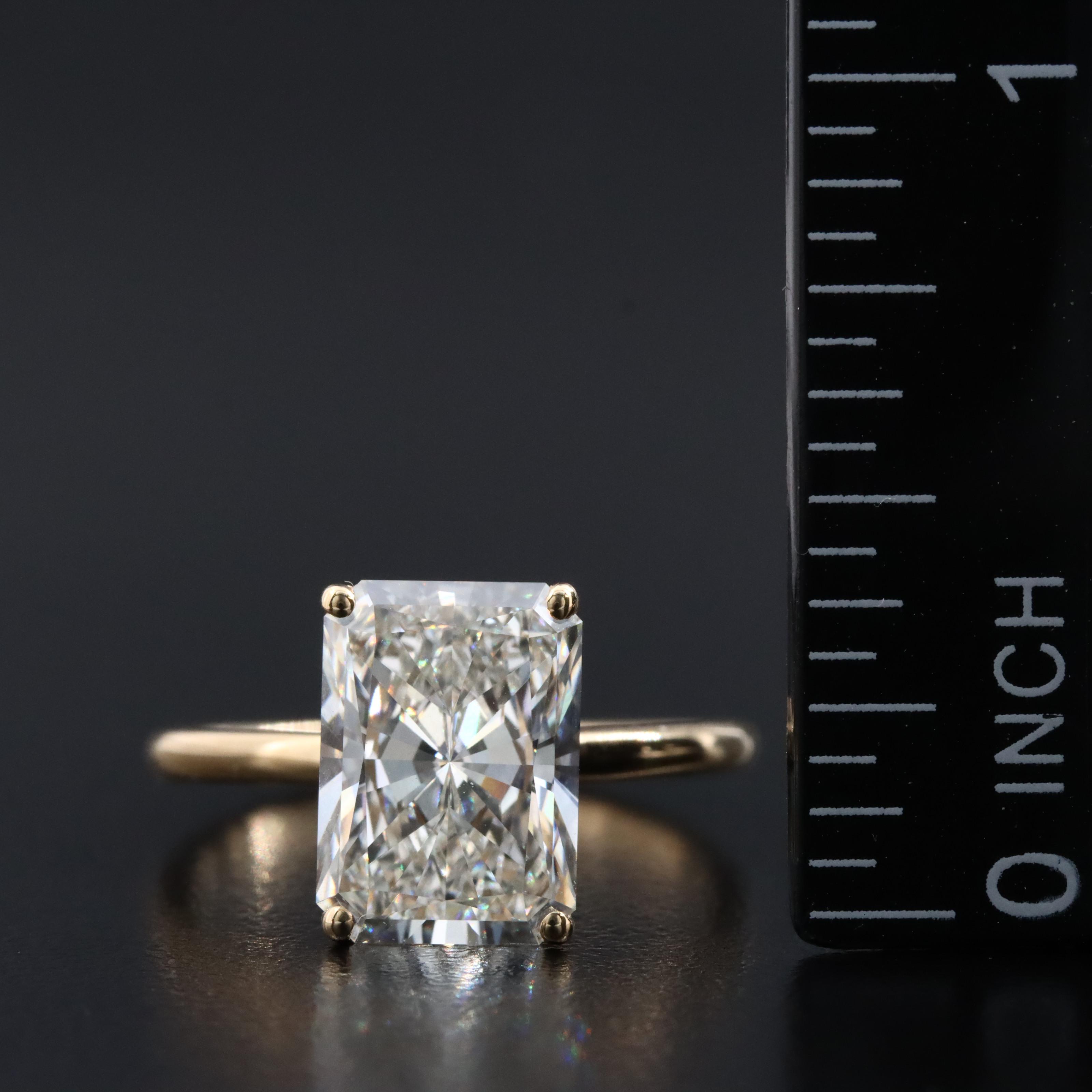 18K 4.02 CT Lab Grown Diamond Solitaire Ring with IGI Report