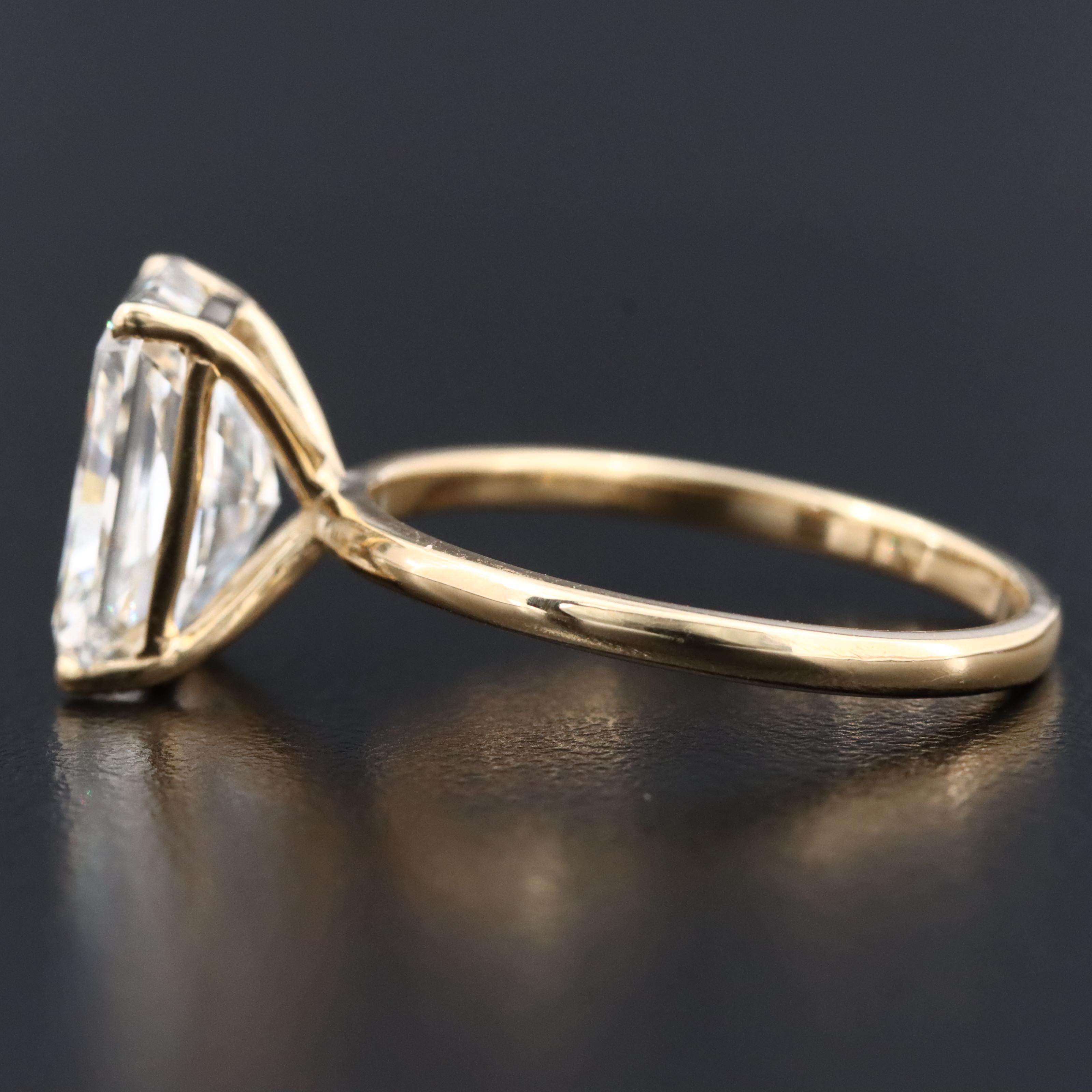 18K 4.02 CT Lab Grown Diamond Solitaire Ring with IGI Report