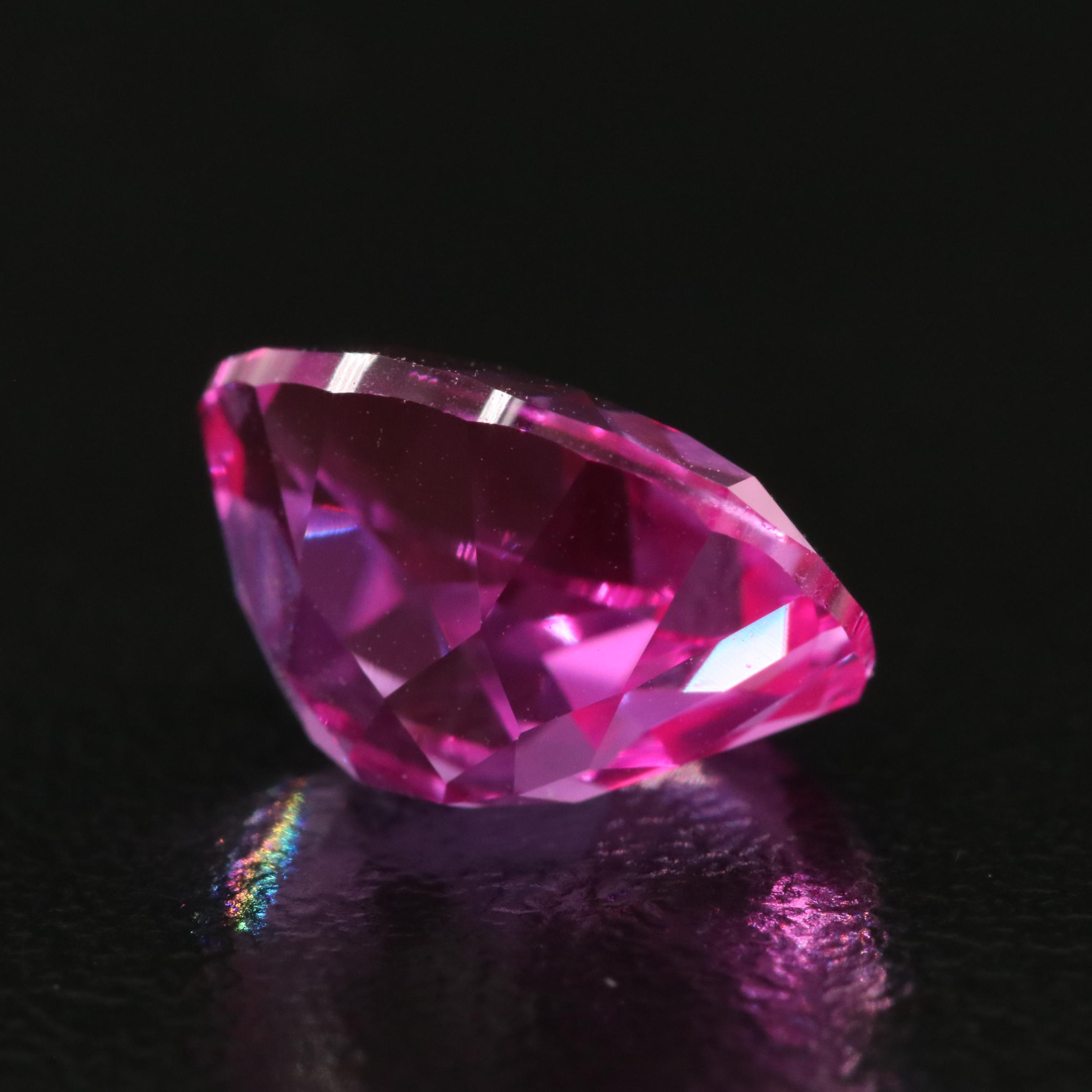 Loose 5.01 CT Lab Grown Pink Sapphire