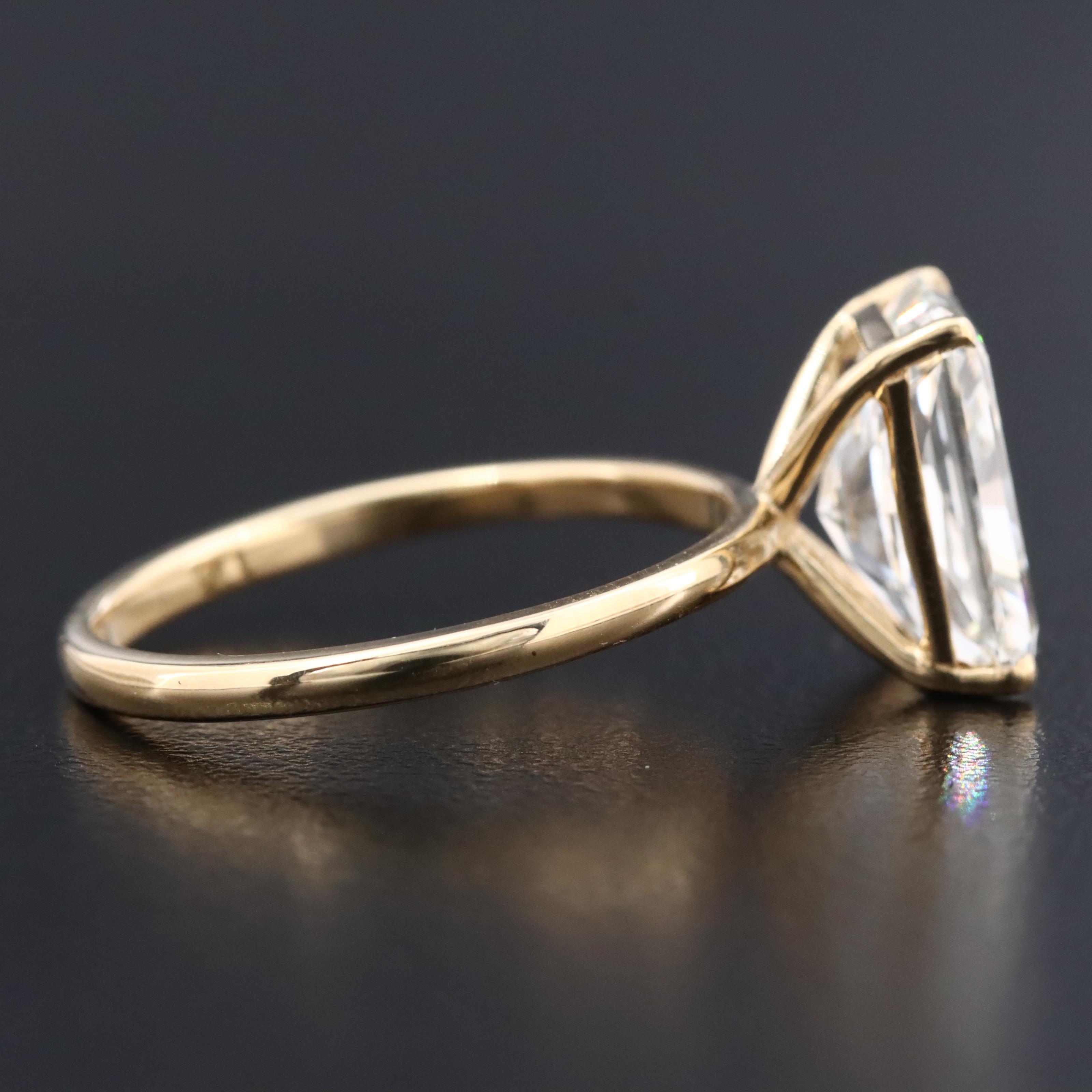 18K 4.02 CT Lab Grown Diamond Solitaire Ring with IGI Report