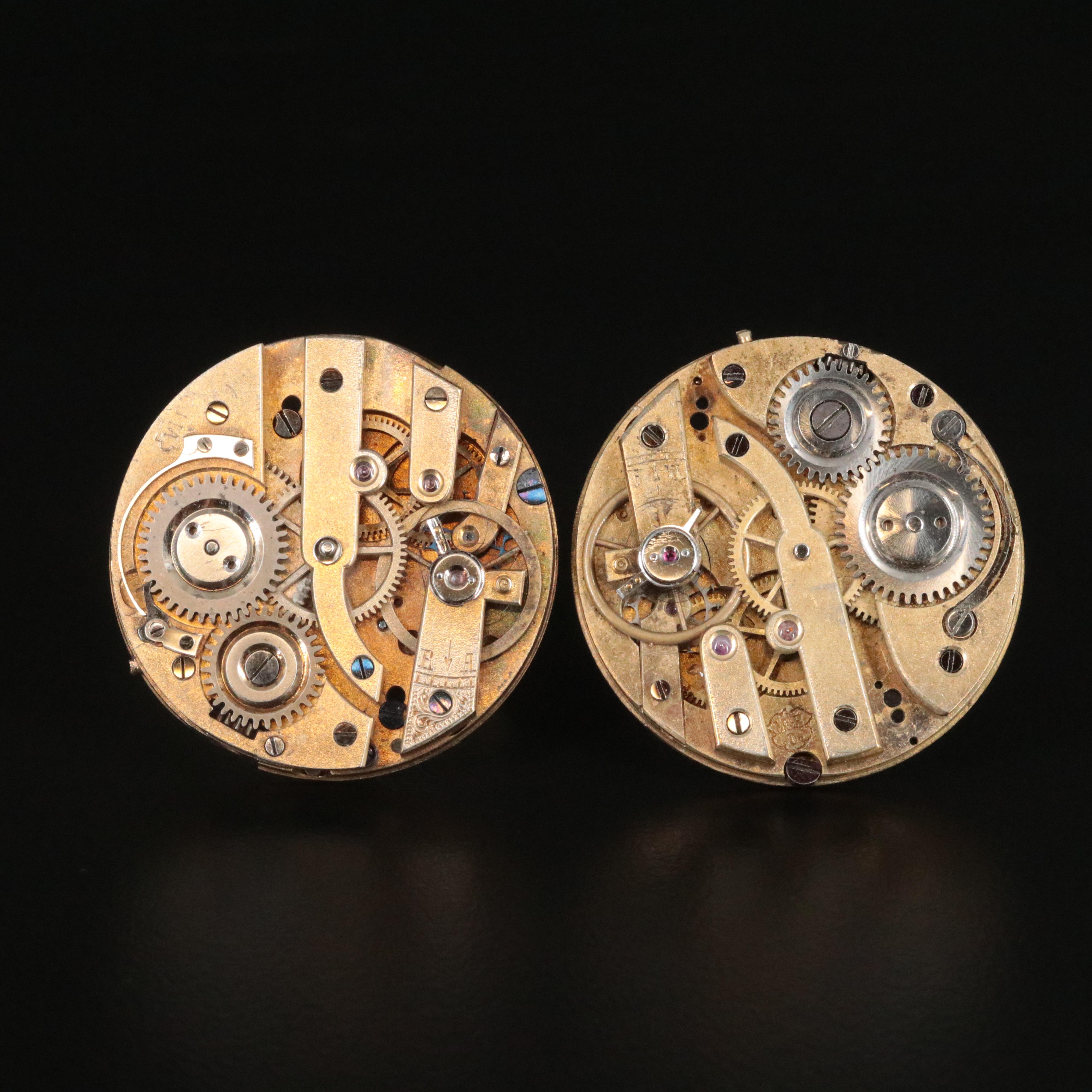 A Pair of Mechanical Watch Movement Cufflinks