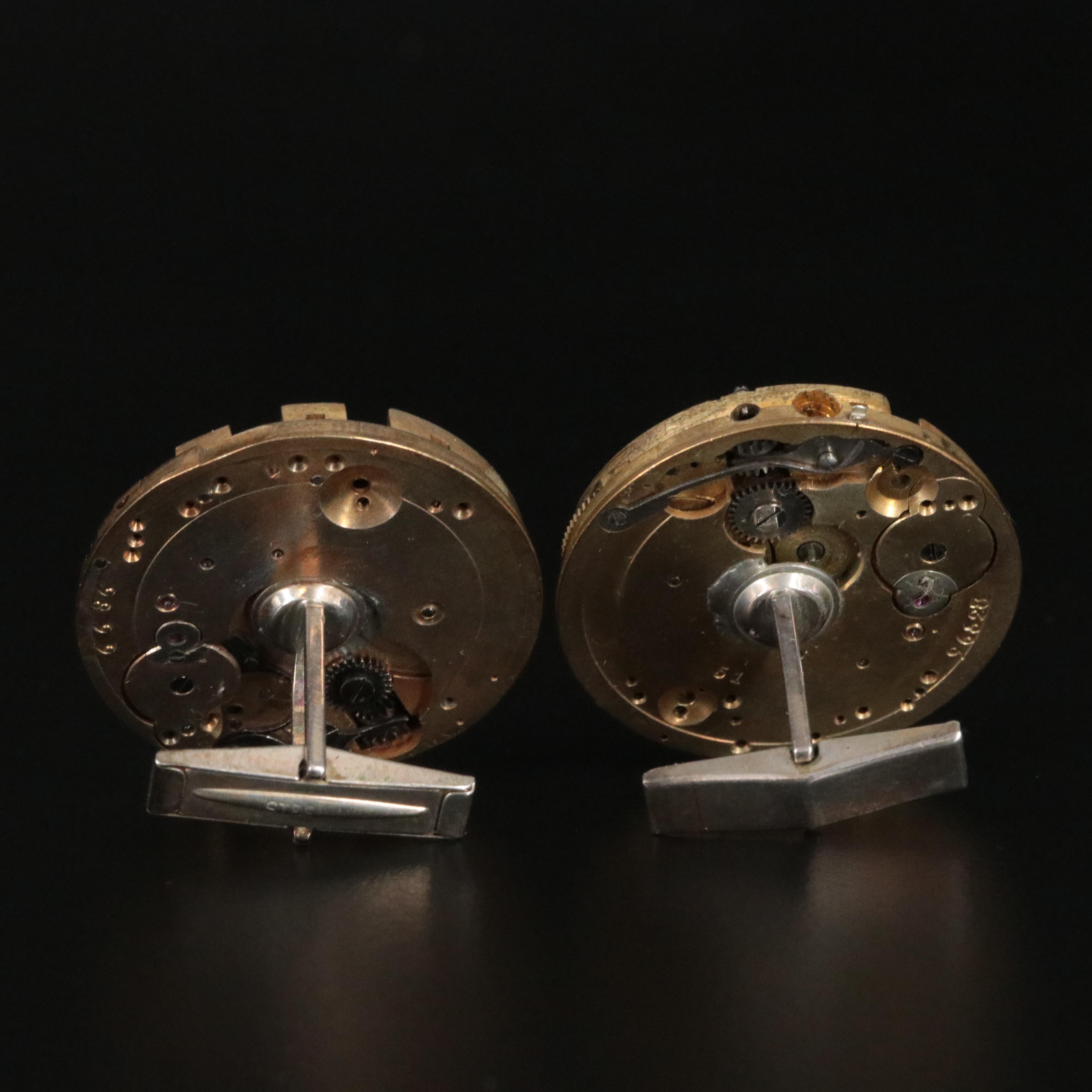 A Pair of Mechanical Watch Movement Cufflinks