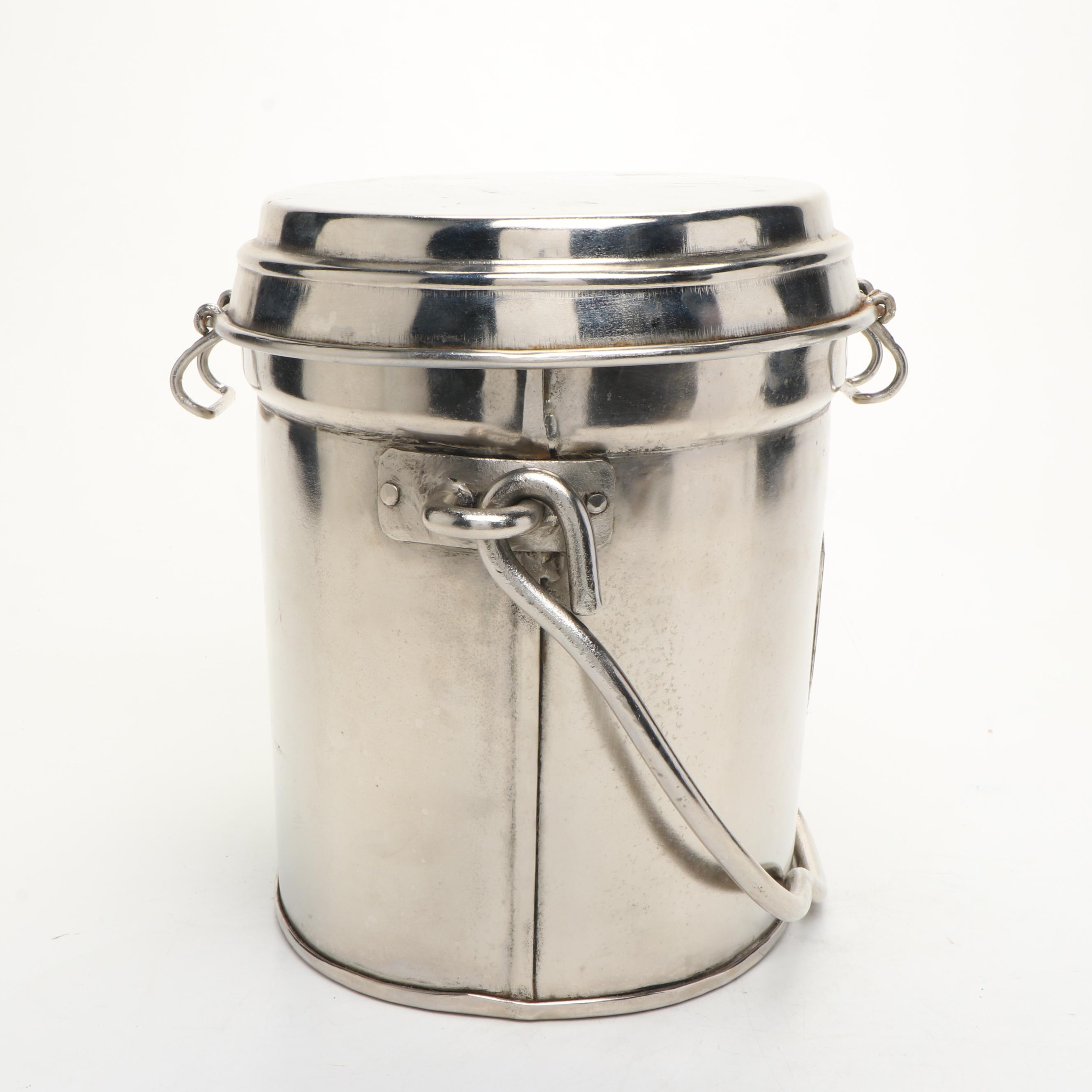 Mid Century Modern Style Metal Ice Bucket with Lid, Mid to Late 20th Century