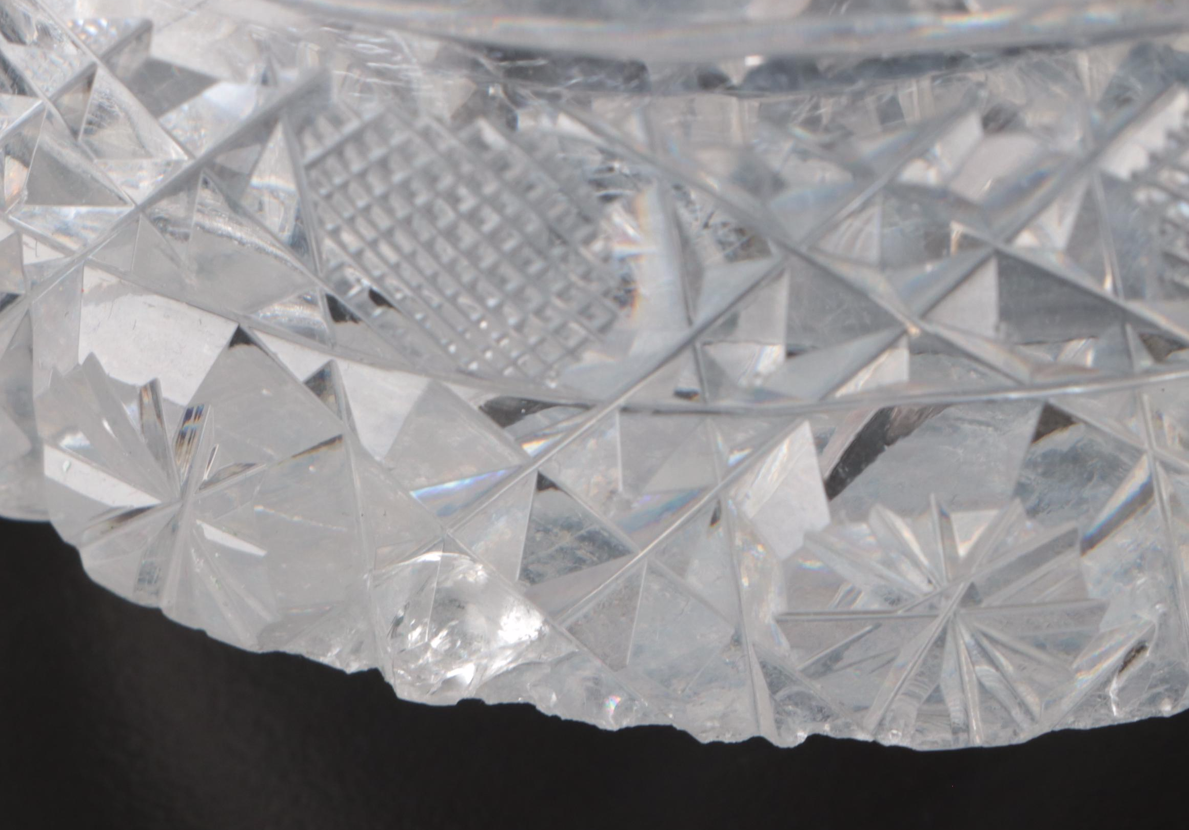 American Brilliant Style Cut and Etched Glass Cruet, Early 20th Century