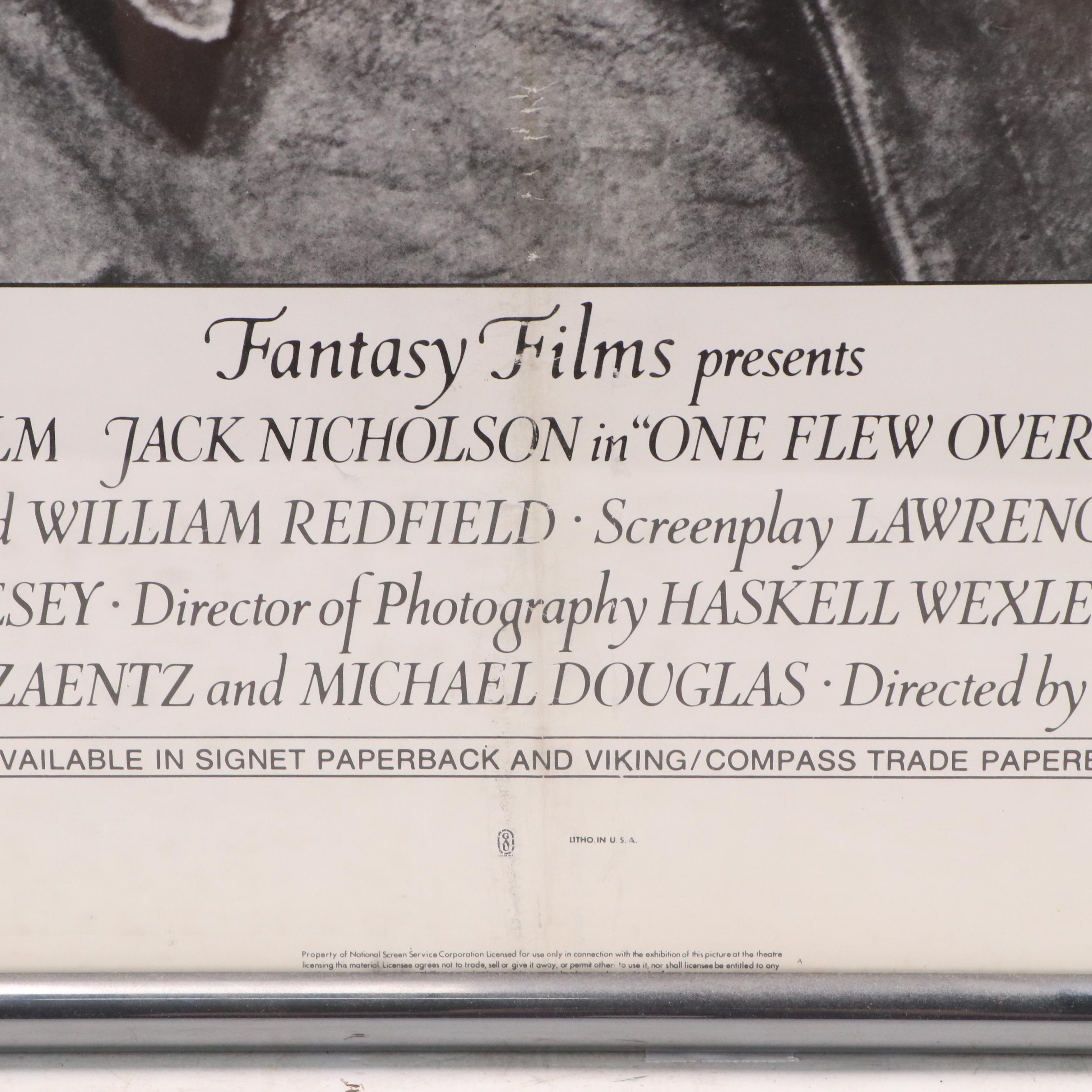 "One Flew Over the Cuckoo's Nest" Reproduction Offset Lithograph Movie Poster