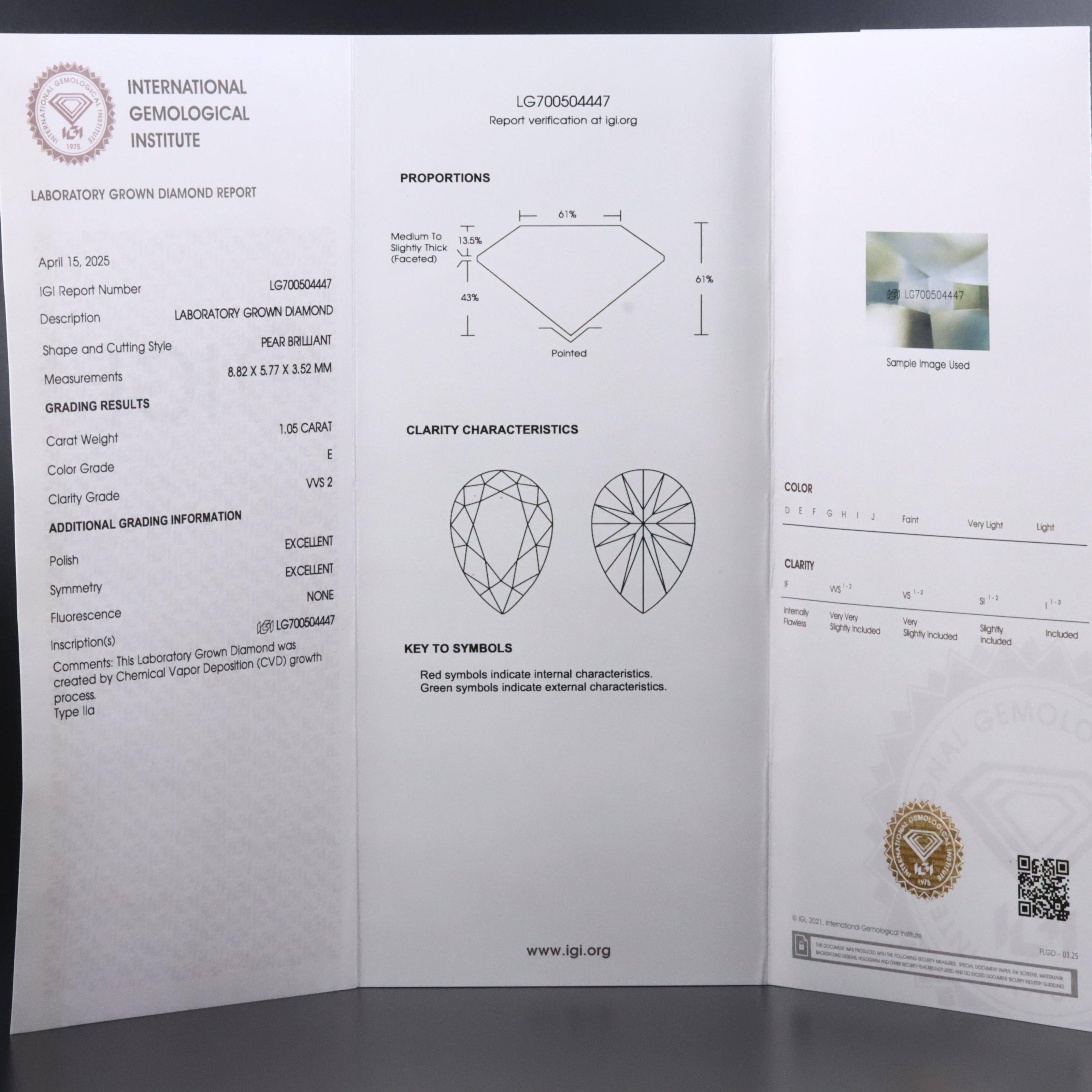 14K 2.10 CTW Lab Grown Diamond Ring with IGI Reports