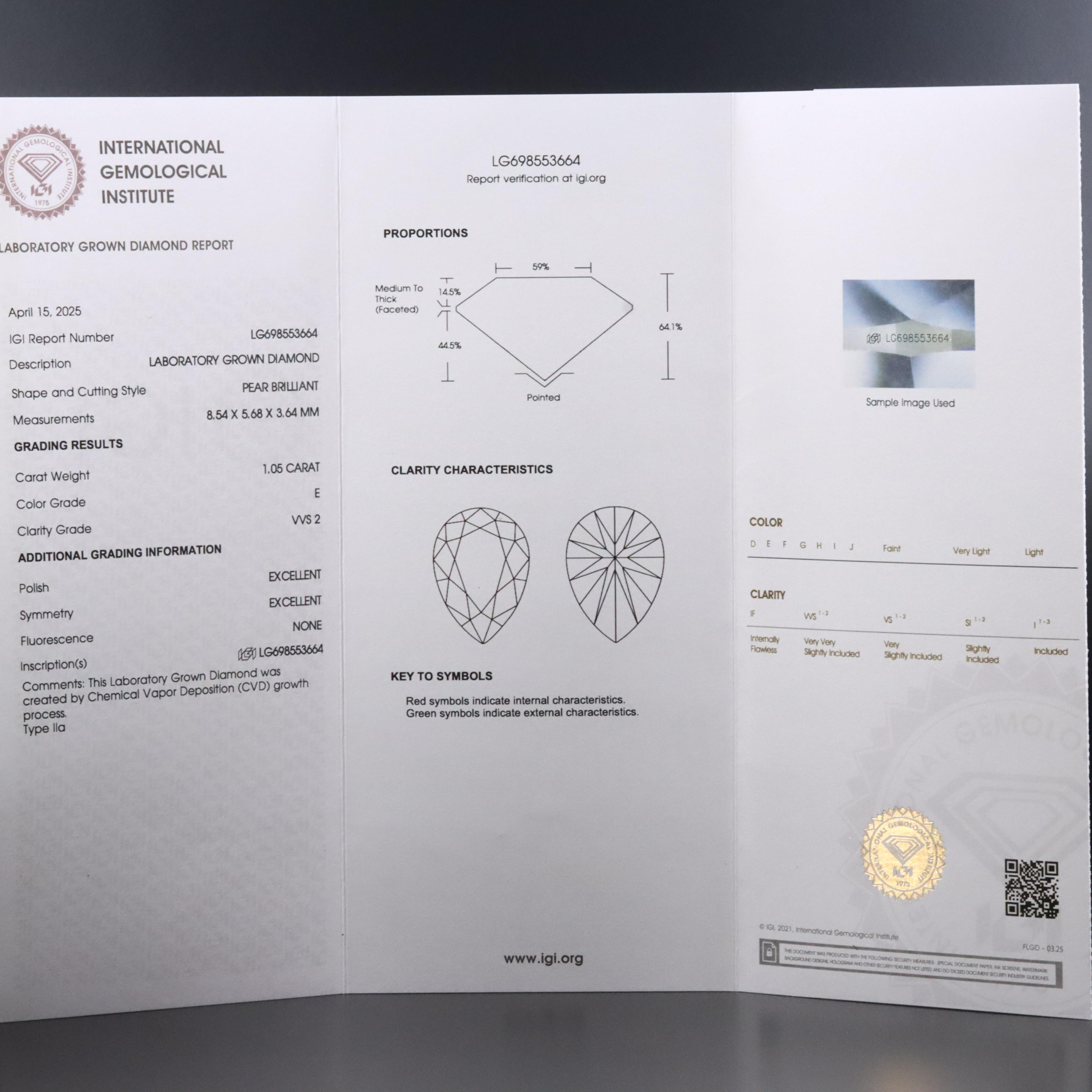 14K 2.10 CTW Lab Grown Diamond Ring with IGI Reports