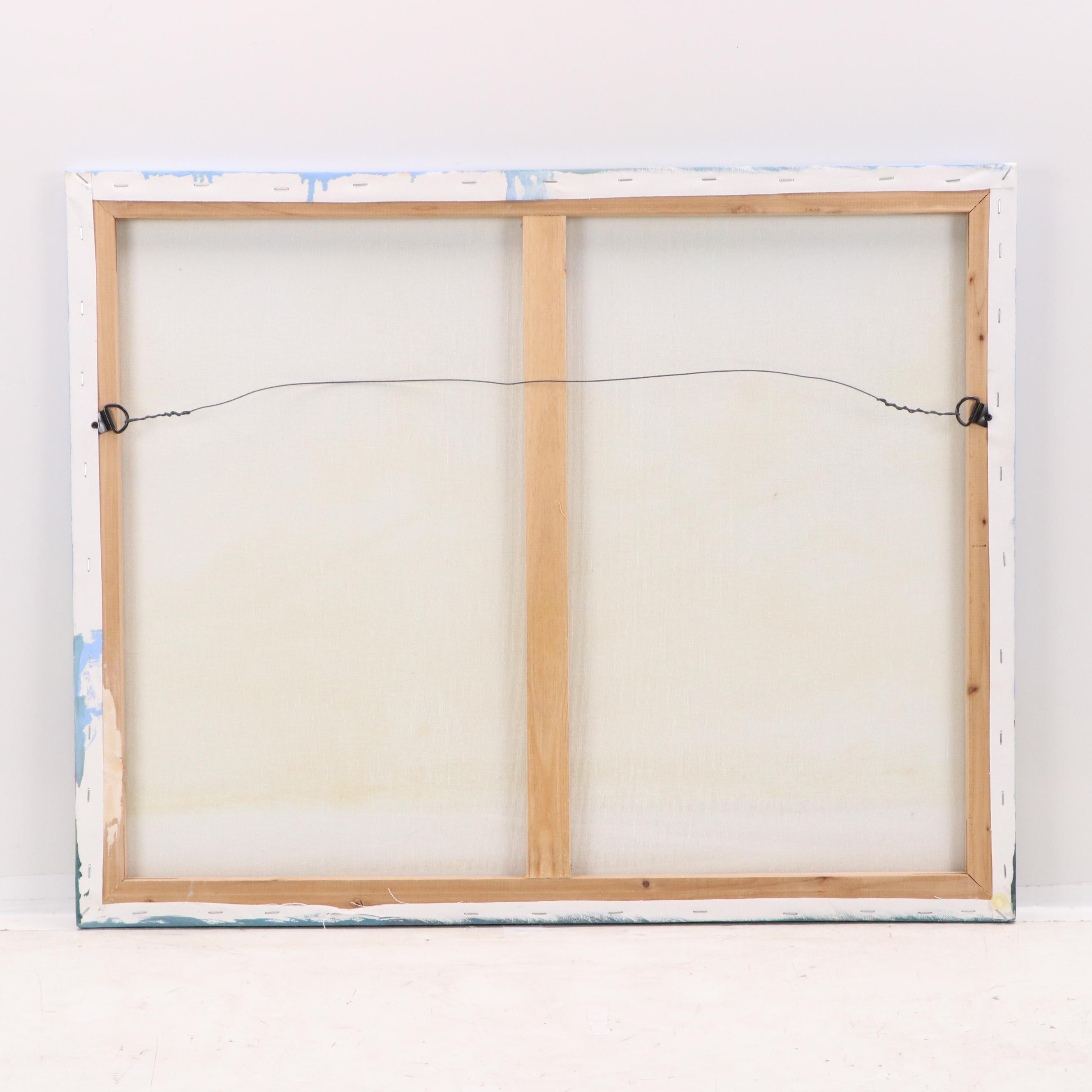 William Hawkins Oil Painting of Expansive Sky Over Winding Stream