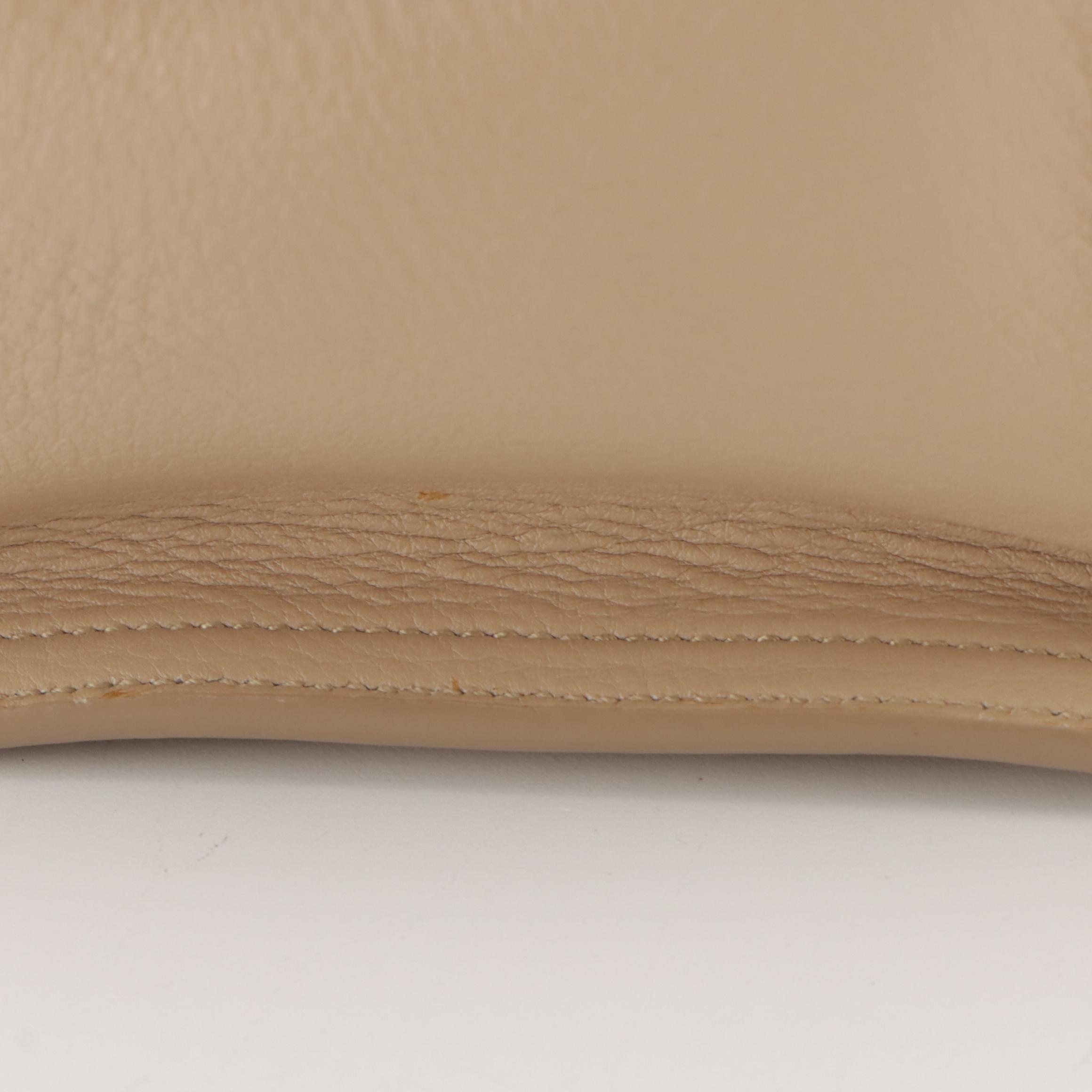 Saint Laurent Baby Cabas Two-Way Bag in Beige Calfskin Leather