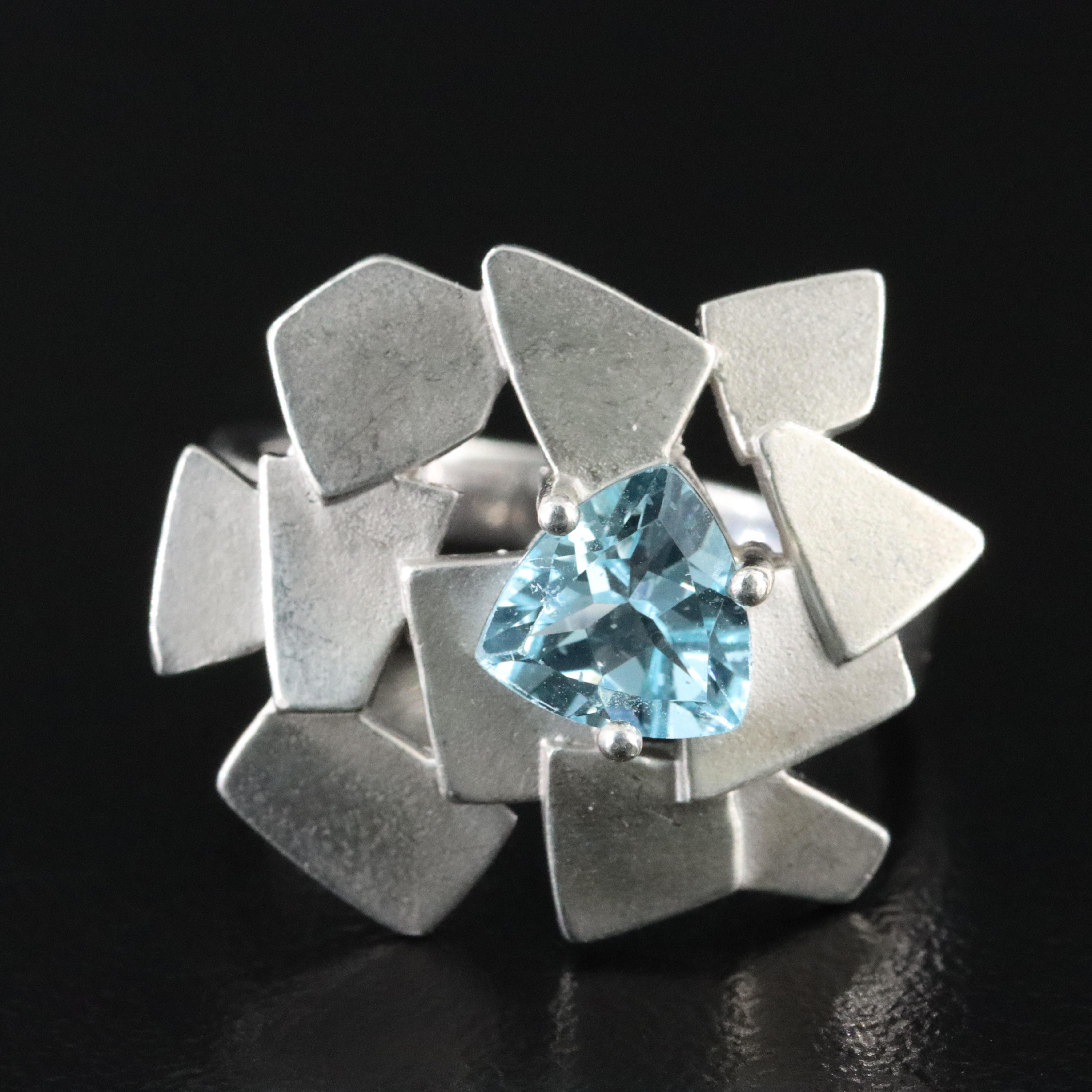 Frederick Breuning Sterling Topaz Geometric Ring