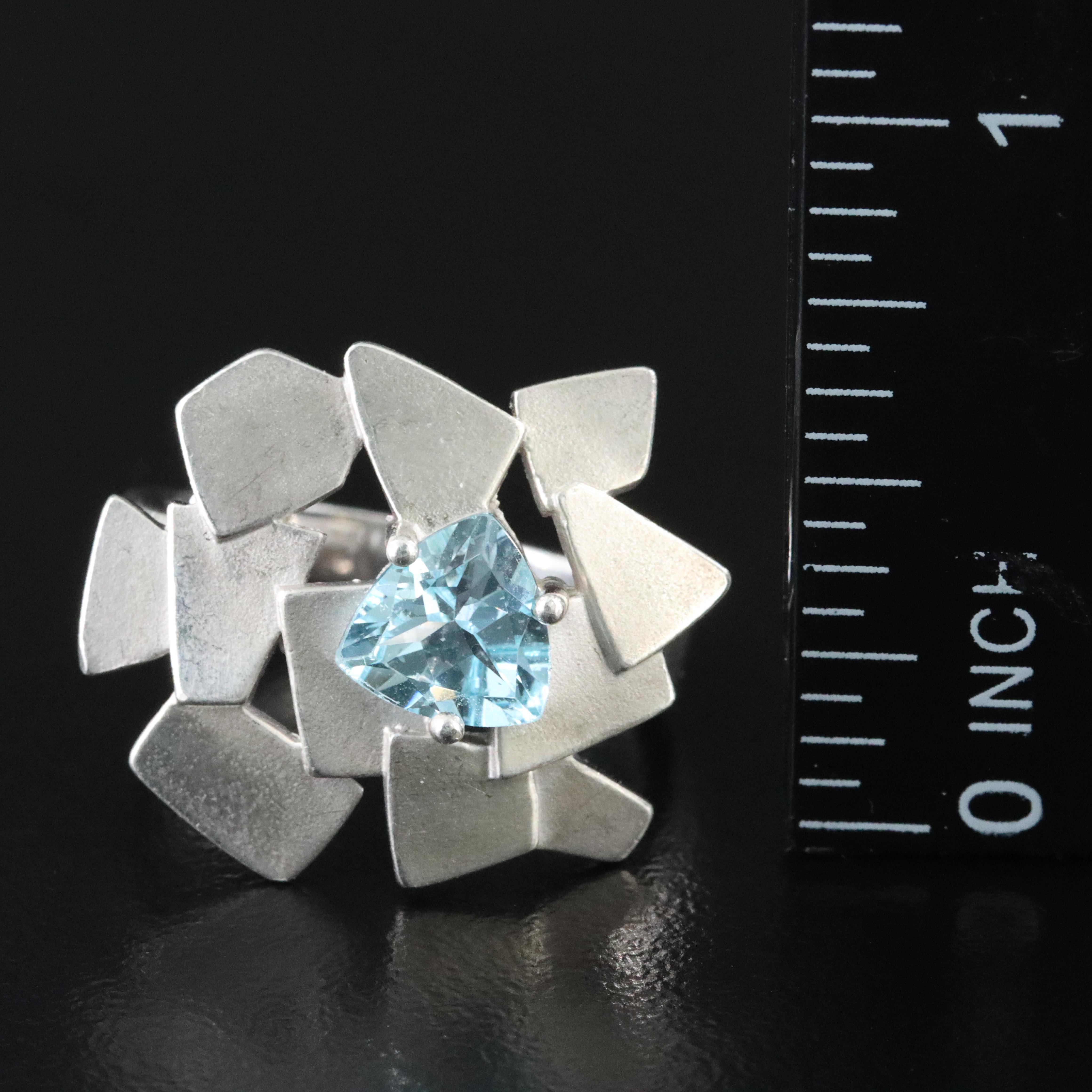 Frederick Breuning Sterling Topaz Geometric Ring