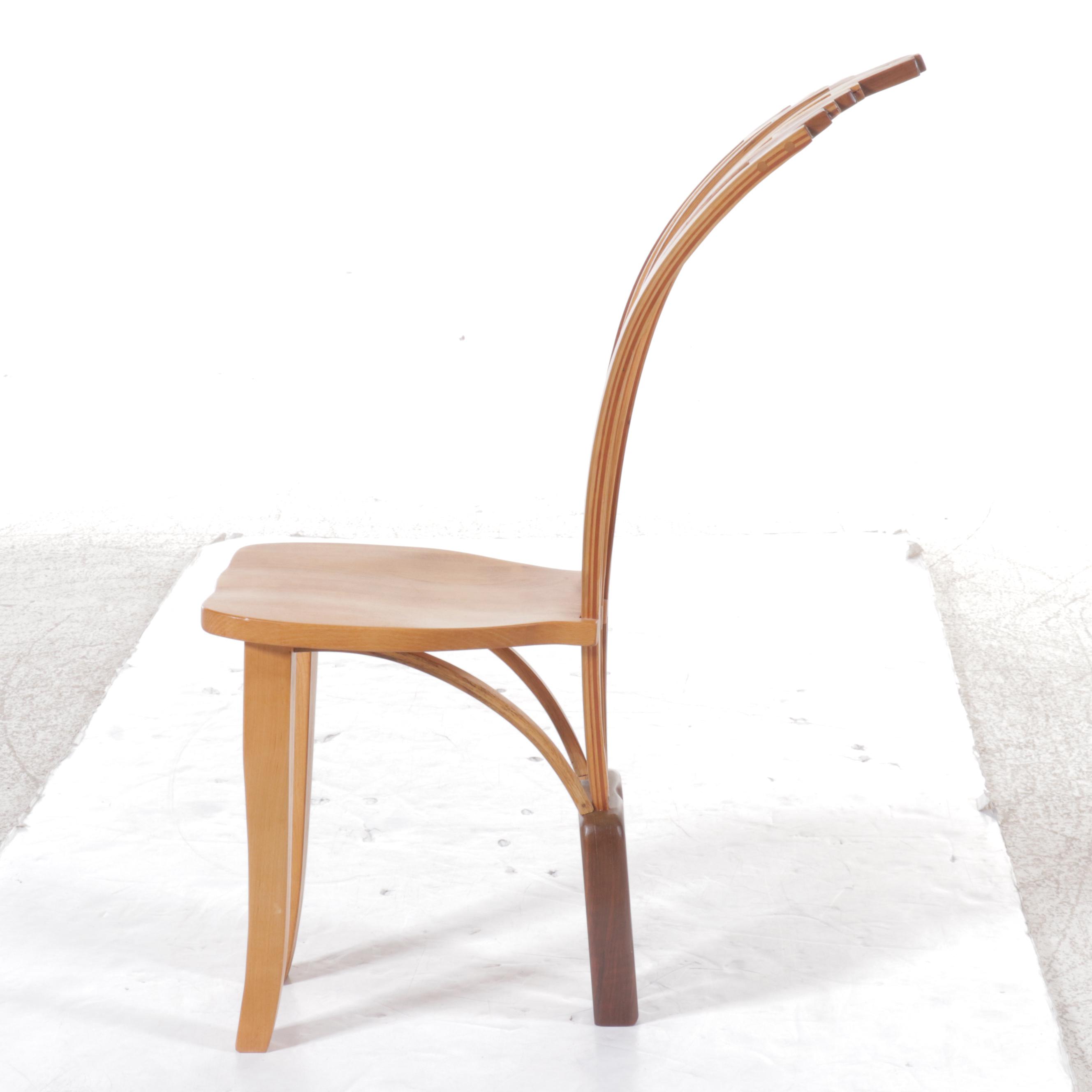 Bench-Made Bent Wood and Walnut Novelty Side Chair
