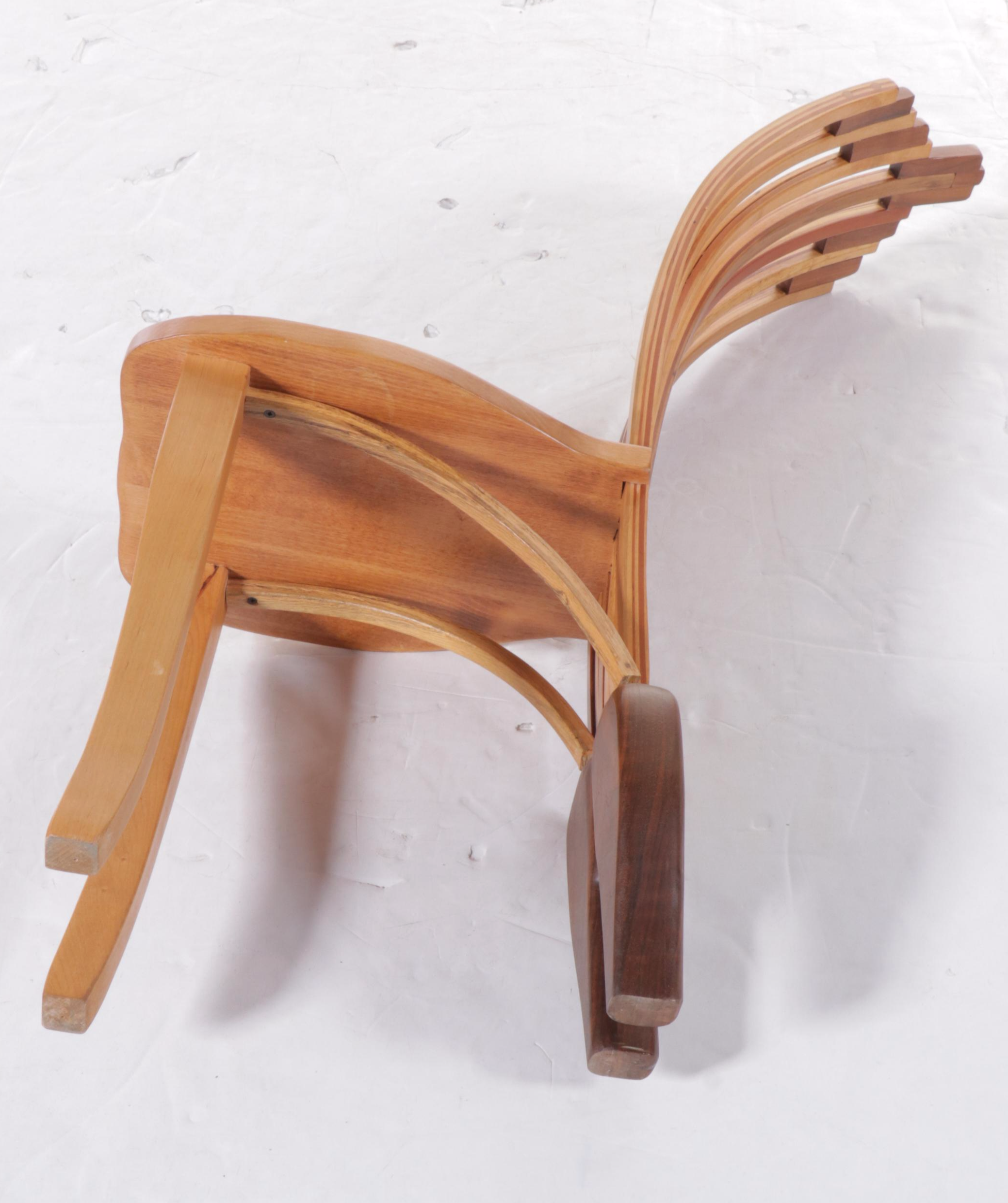 Bench-Made Bent Wood and Walnut Novelty Side Chair