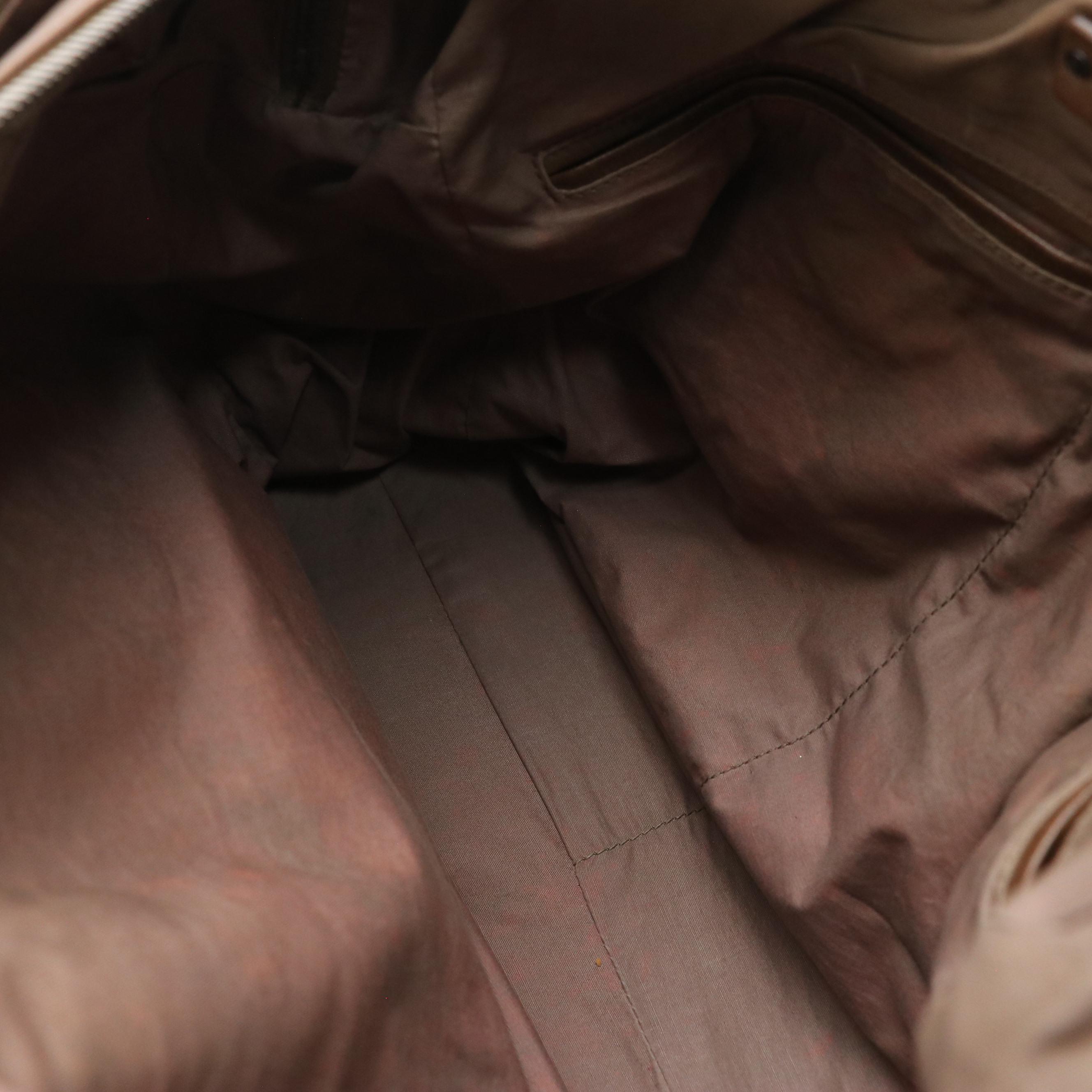 Bottega Veneta Two-Way Briefcase in Brown Intrecciato & Grained Calfskin Leather