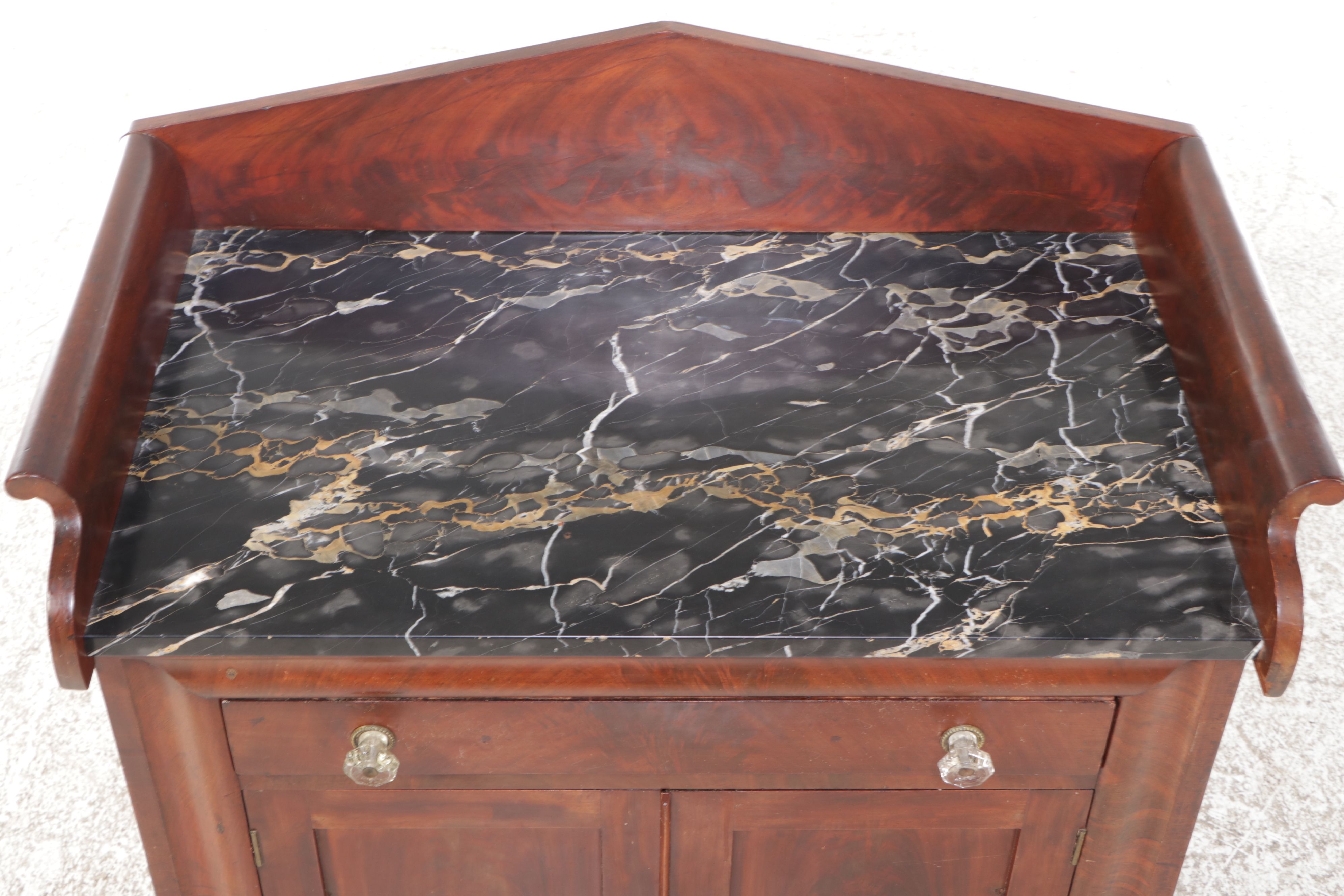 Mahogany Washstand with Black Marble Top