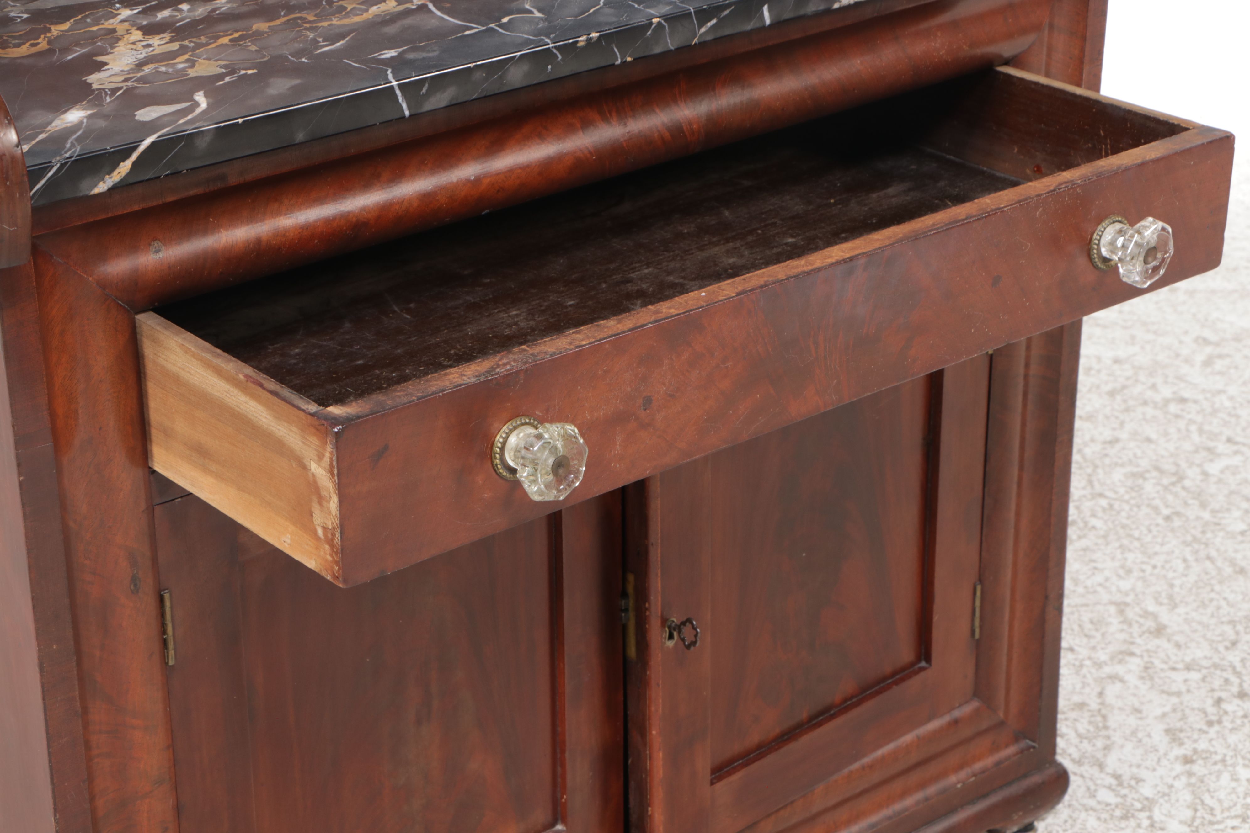 Mahogany Washstand with Black Marble Top