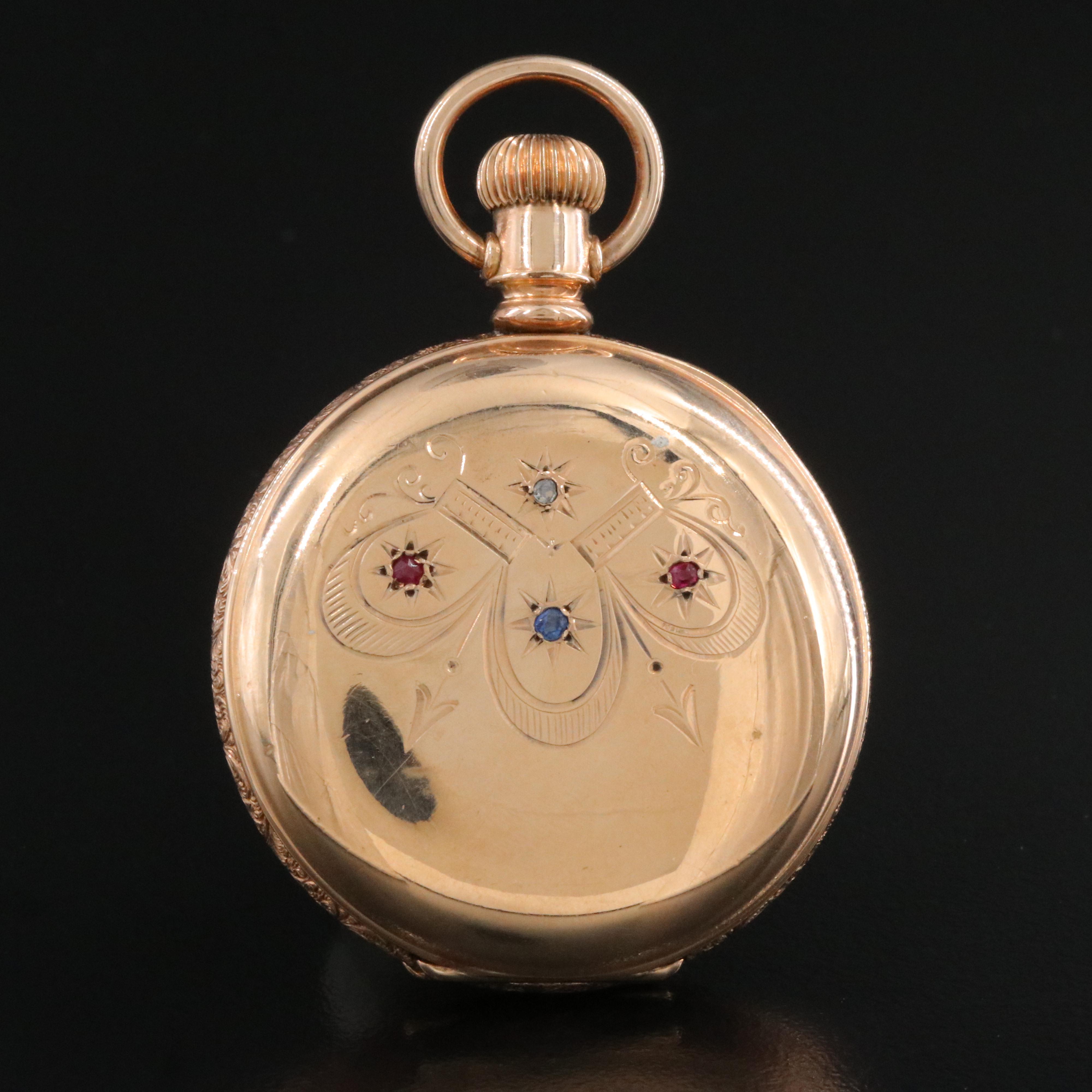 1893 American Waltham Decorated Hunting Case Pocket Watch