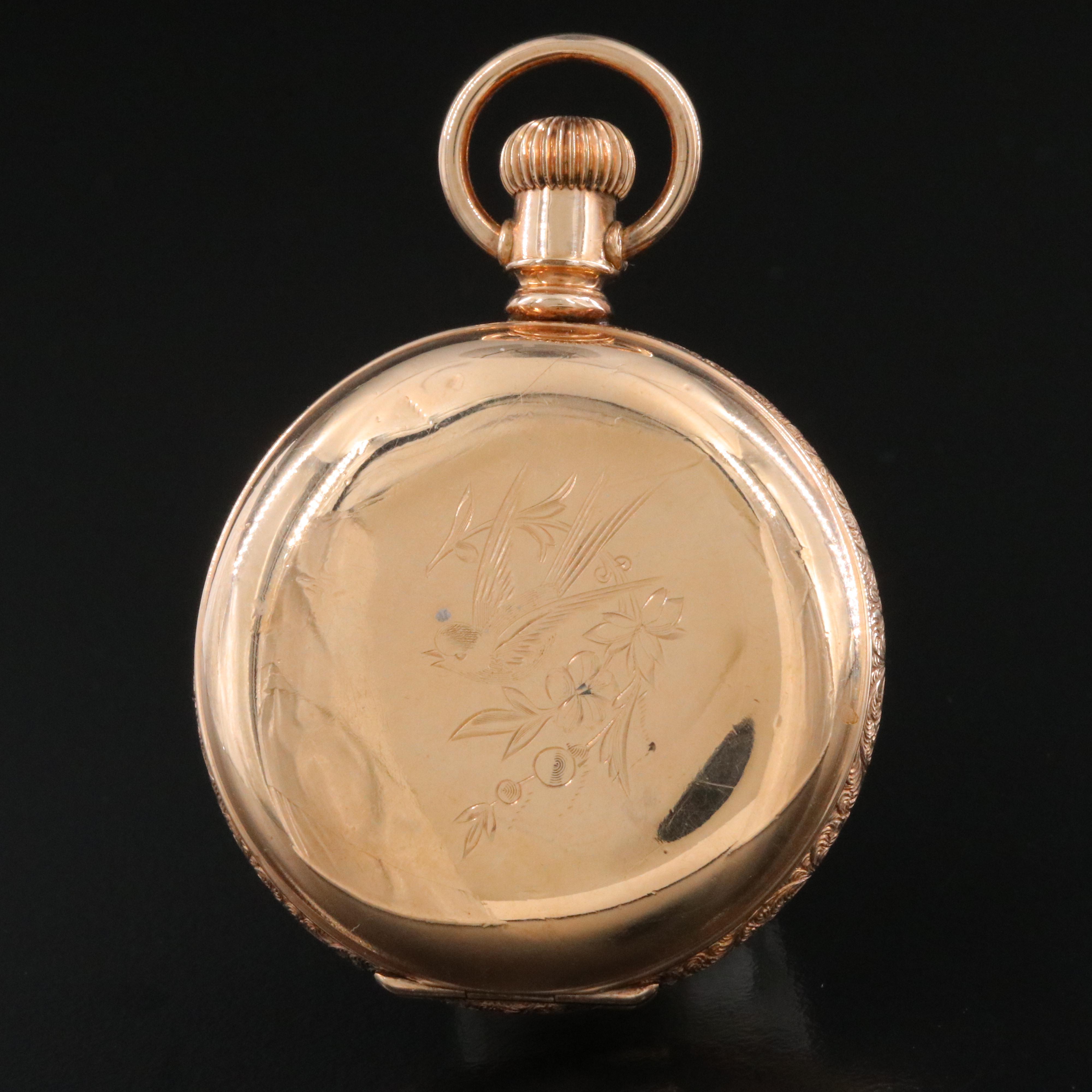 1893 American Waltham Decorated Hunting Case Pocket Watch