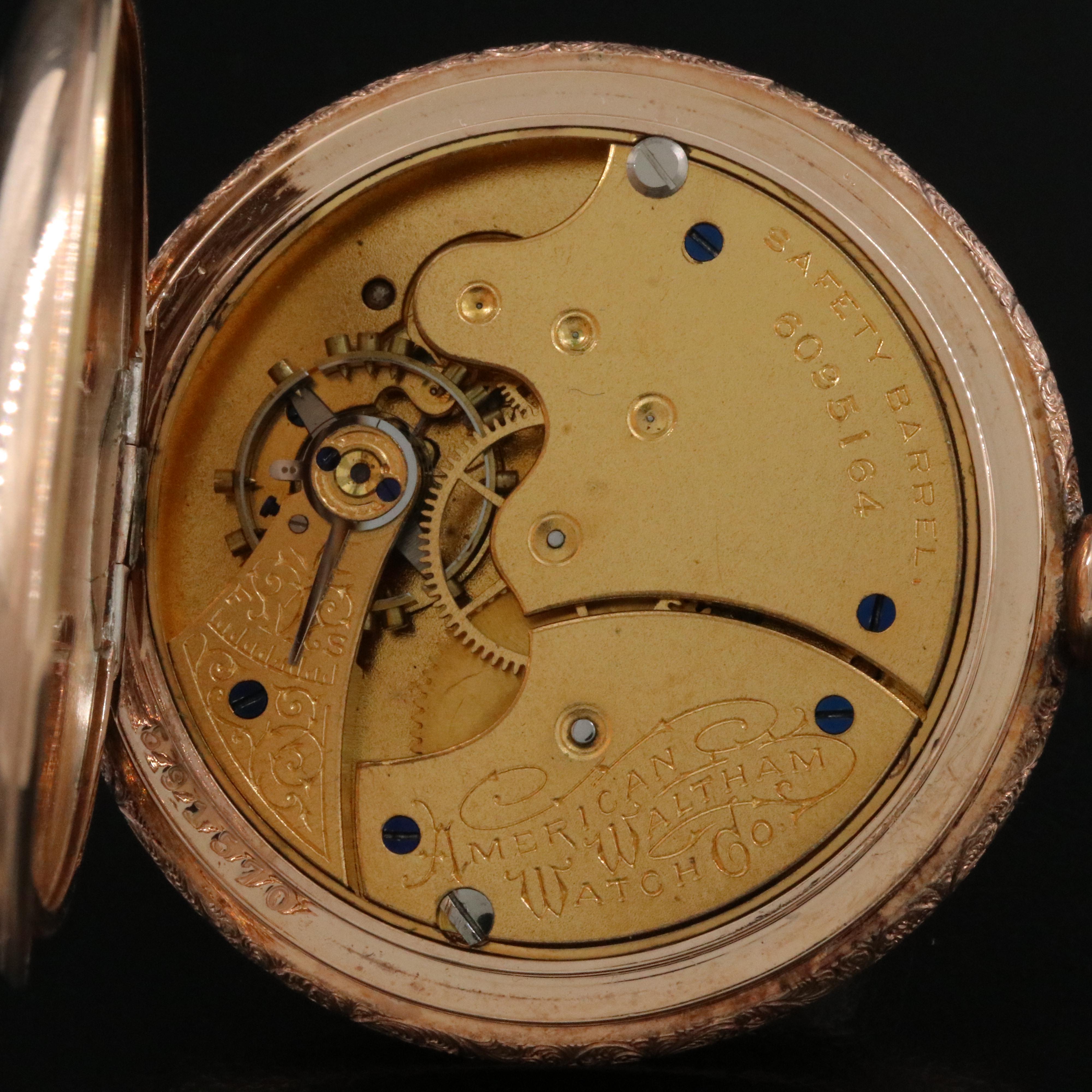 1893 American Waltham Decorated Hunting Case Pocket Watch