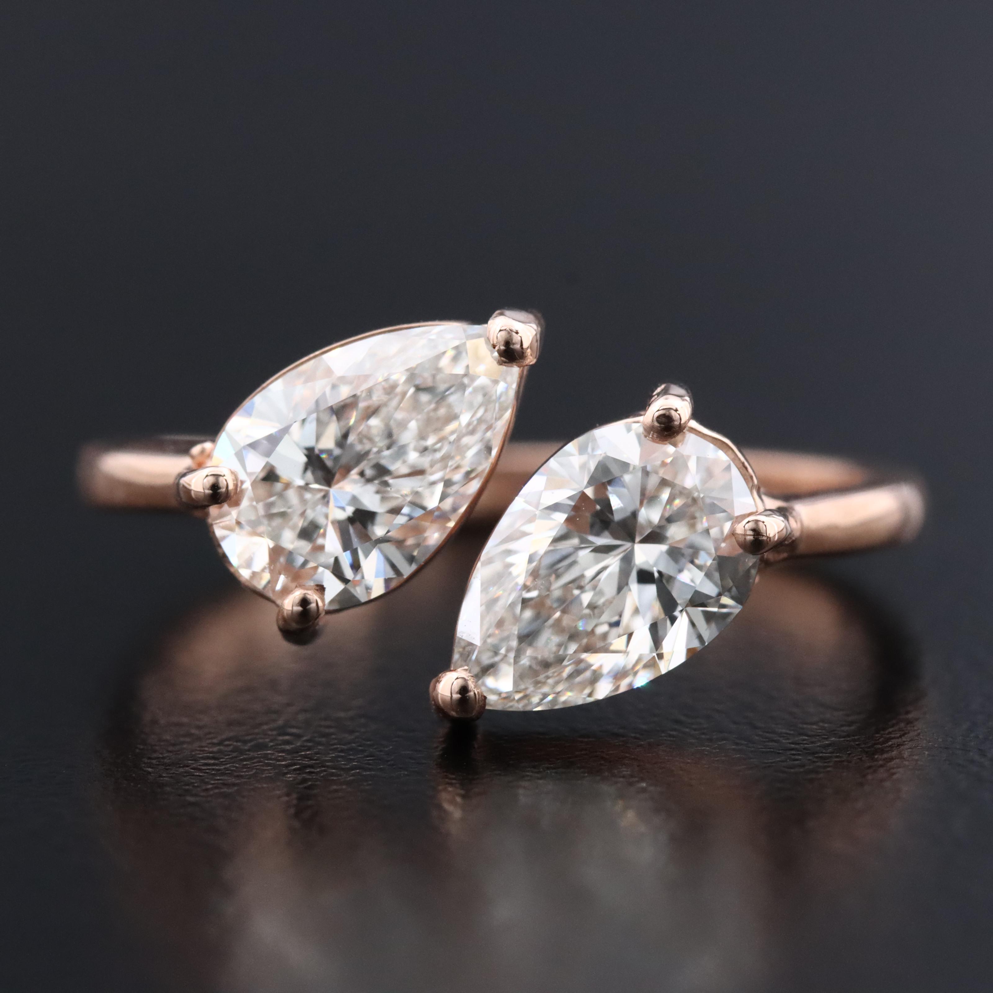 14K Rose Gold 2.09 CTW Lab Grown Diamond Ring with IGI Reports