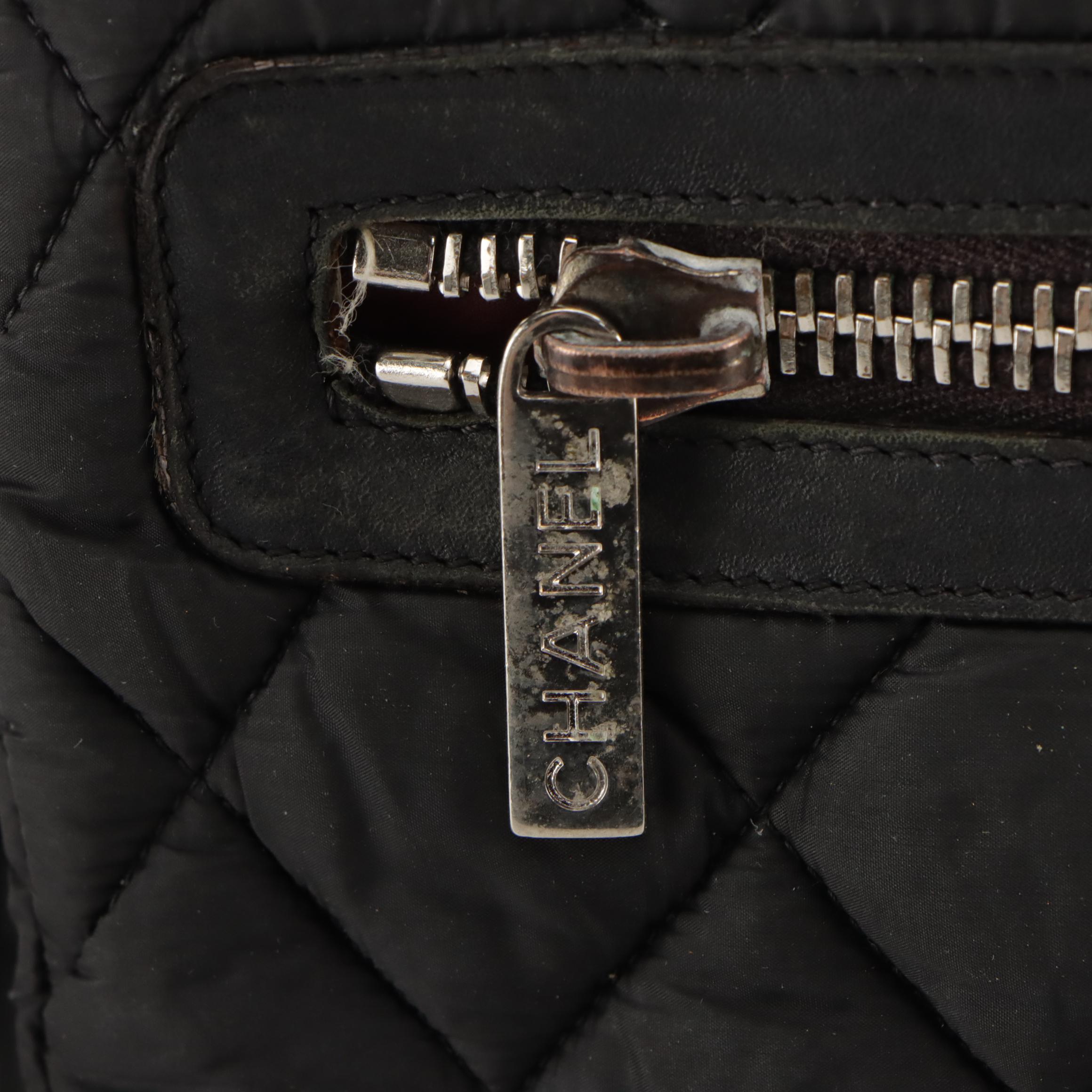 Chanel Coco Cocoon Messenger Bag in Black Quilted Nylon and Leather Trim