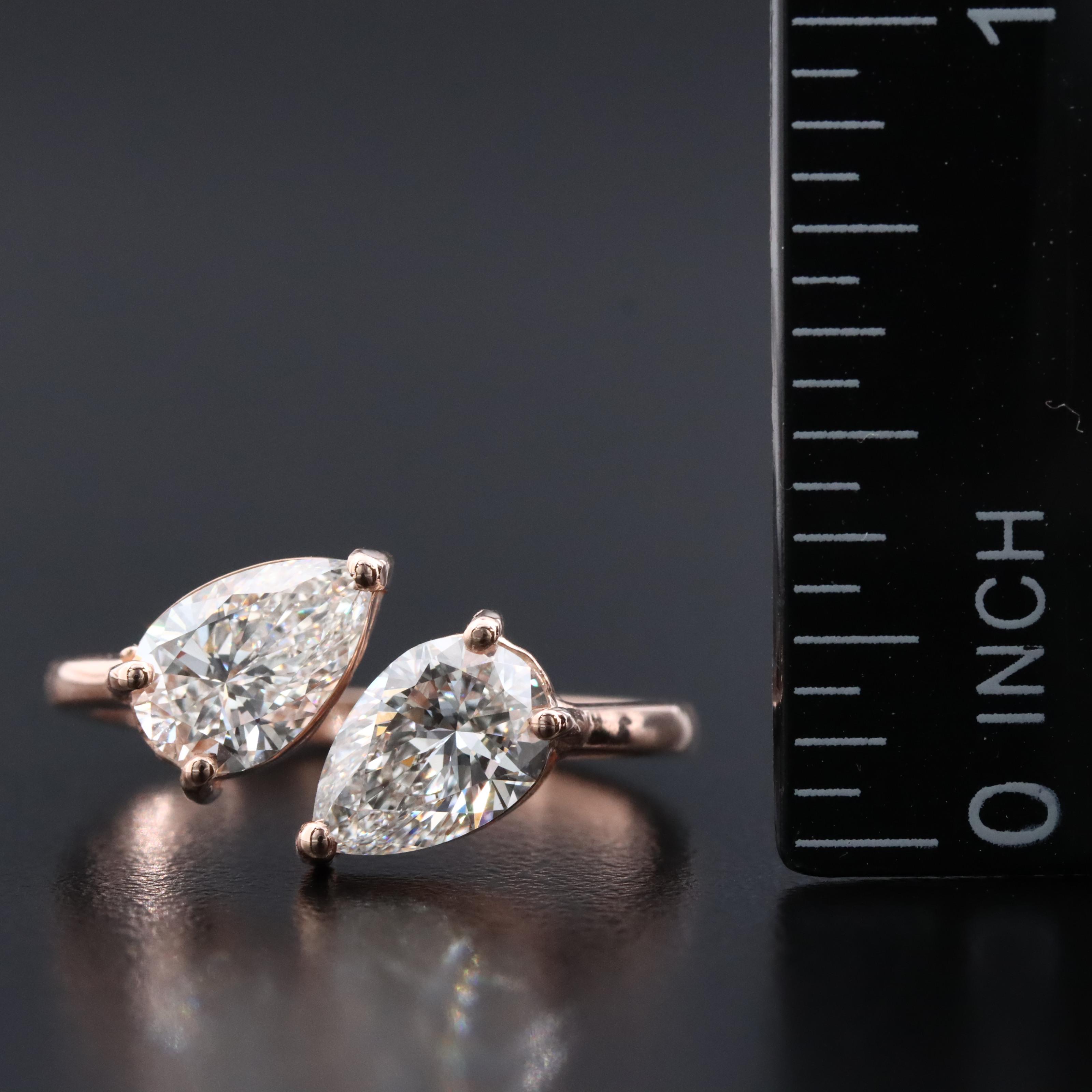 14K Rose Gold 2.09 CTW Lab Grown Diamond Ring with IGI Reports