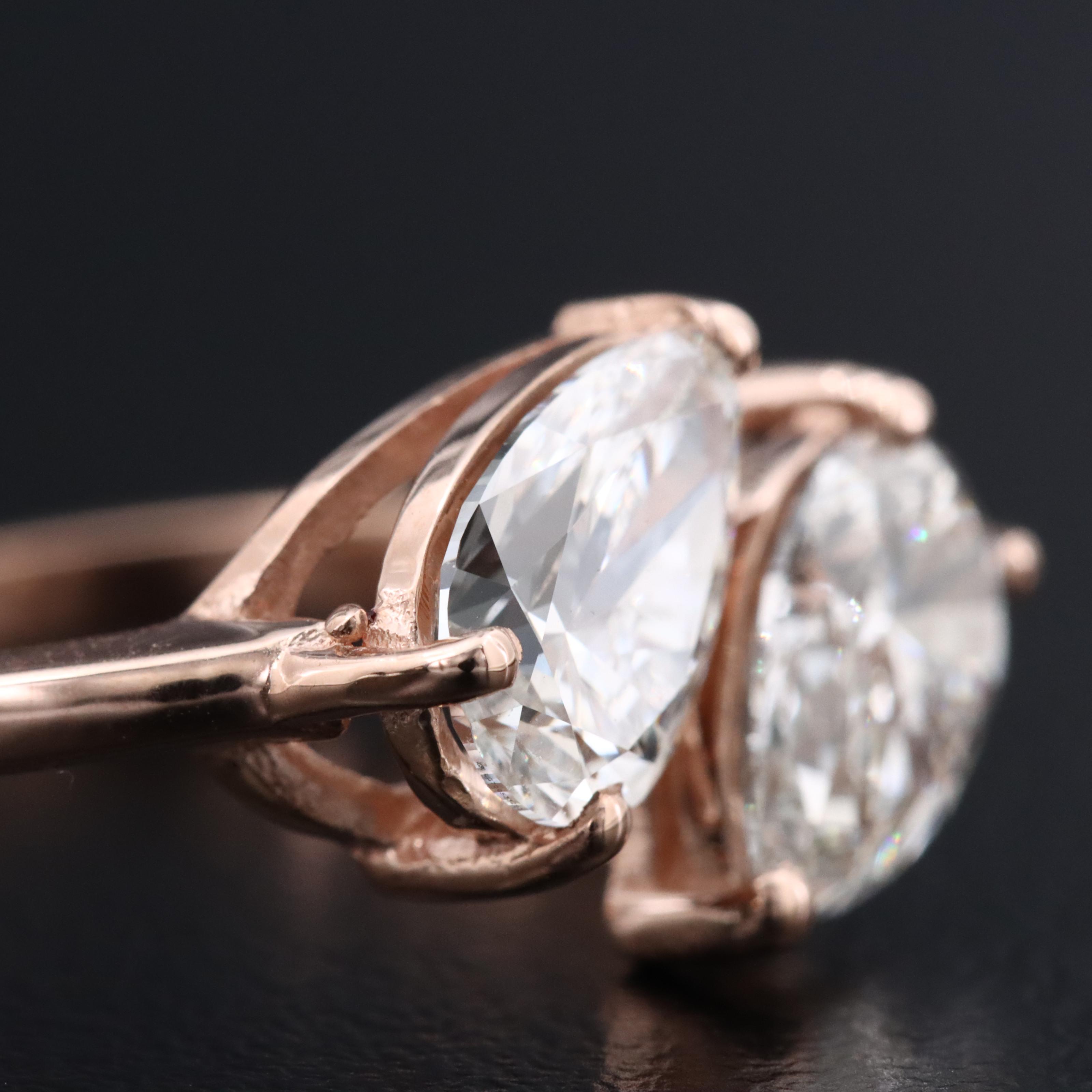 14K Rose Gold 2.09 CTW Lab Grown Diamond Ring with IGI Reports