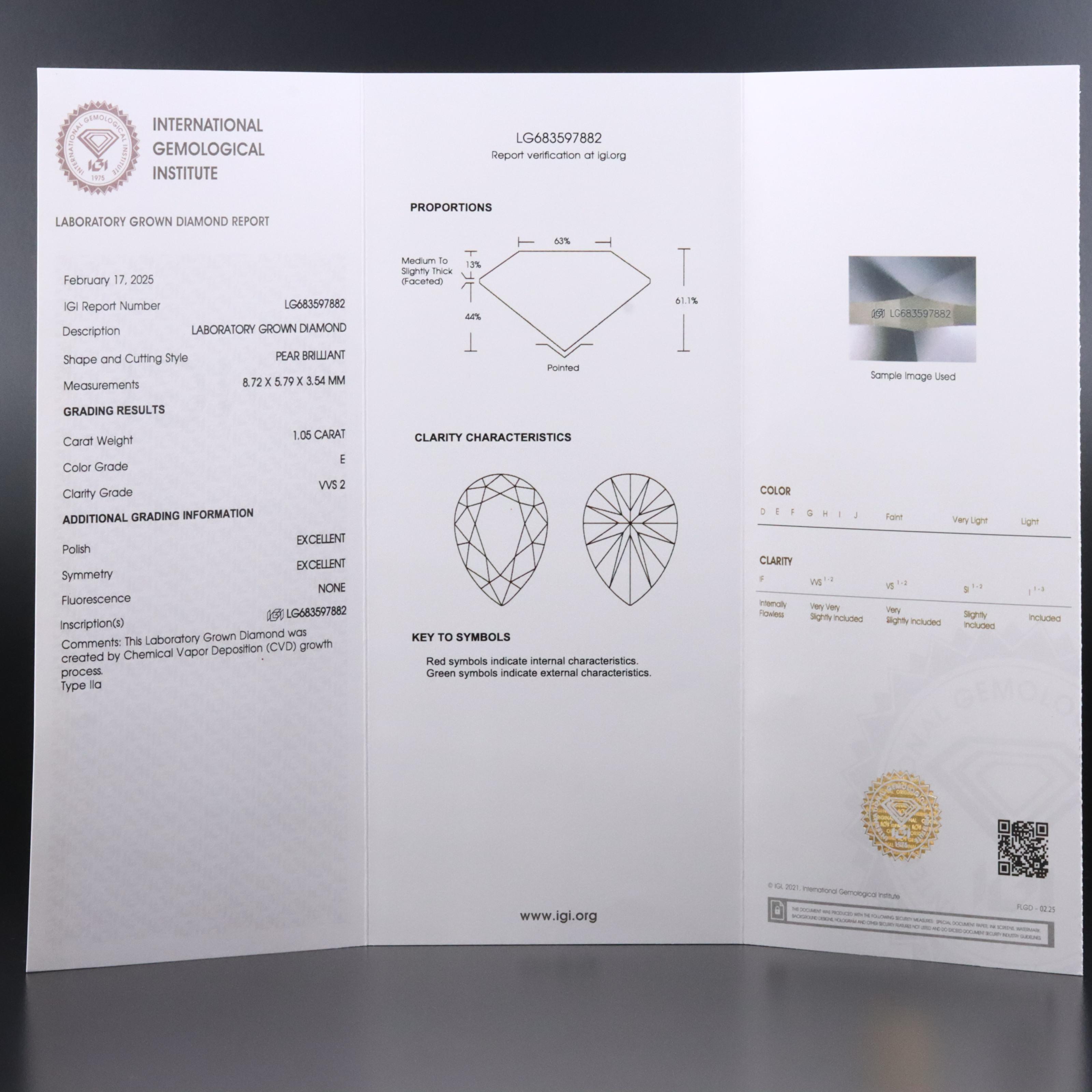 14K Rose Gold 2.09 CTW Lab Grown Diamond Ring with IGI Reports