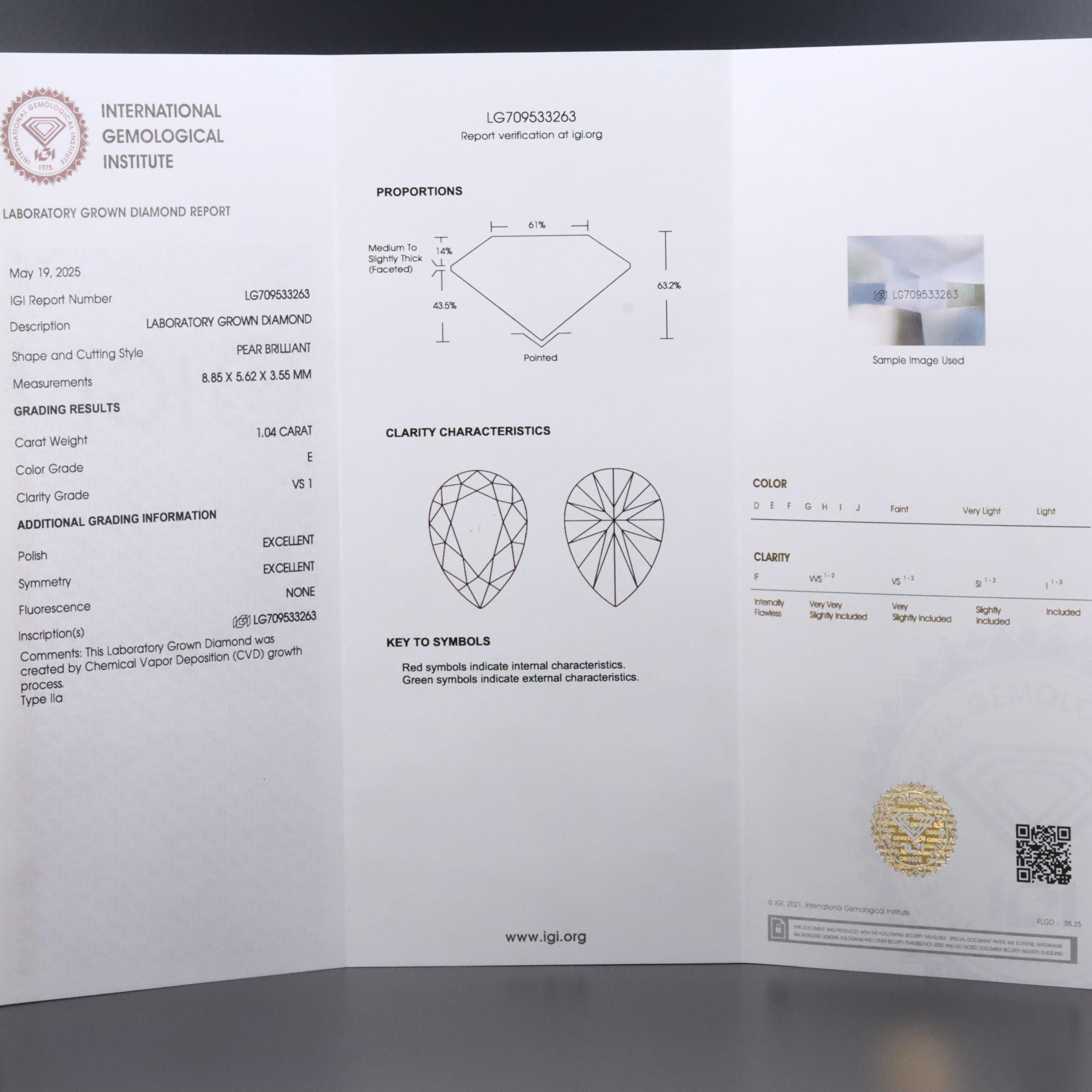 14K Rose Gold 2.09 CTW Lab Grown Diamond Ring with IGI Reports