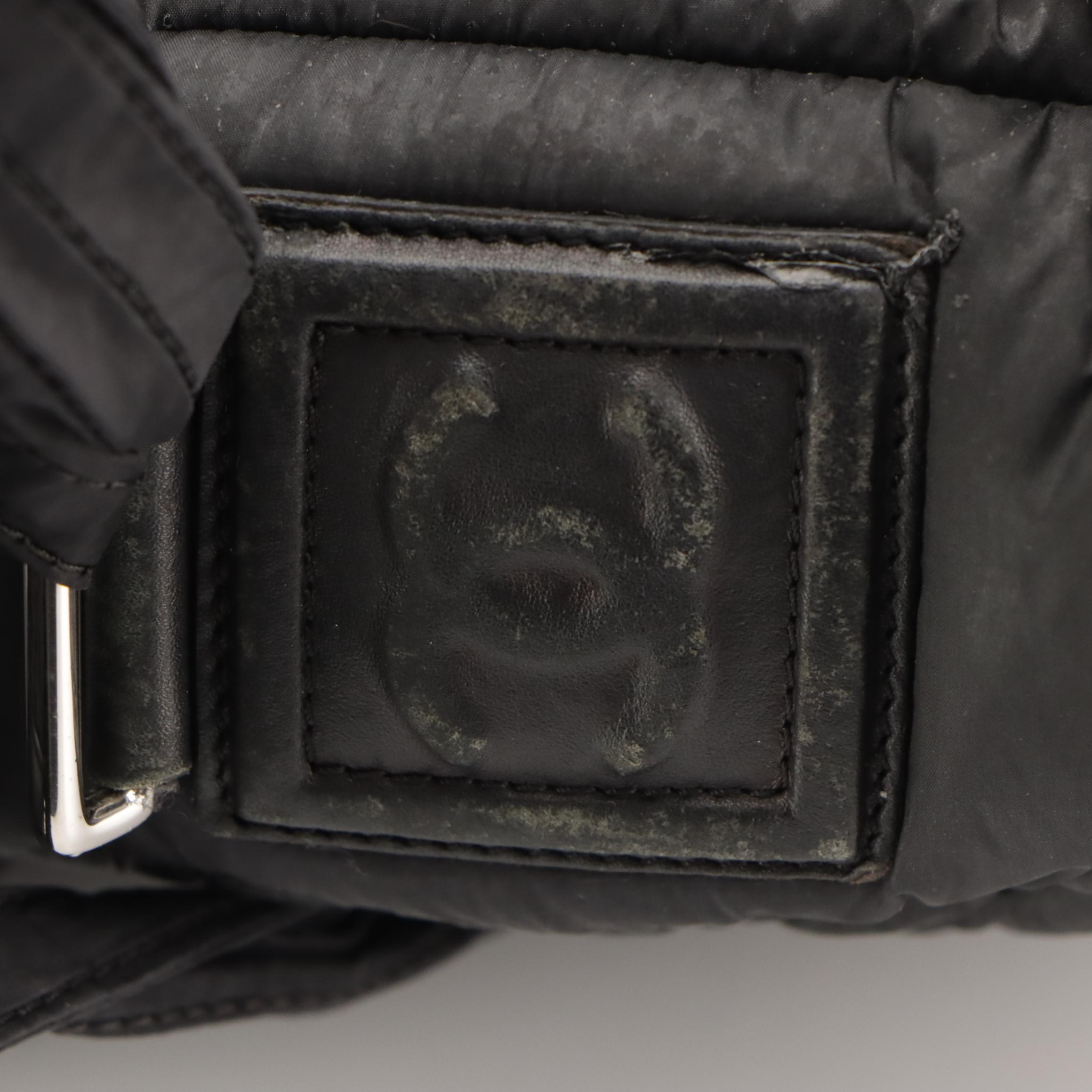 Chanel Coco Cocoon Messenger Bag in Black Quilted Nylon and Leather Trim