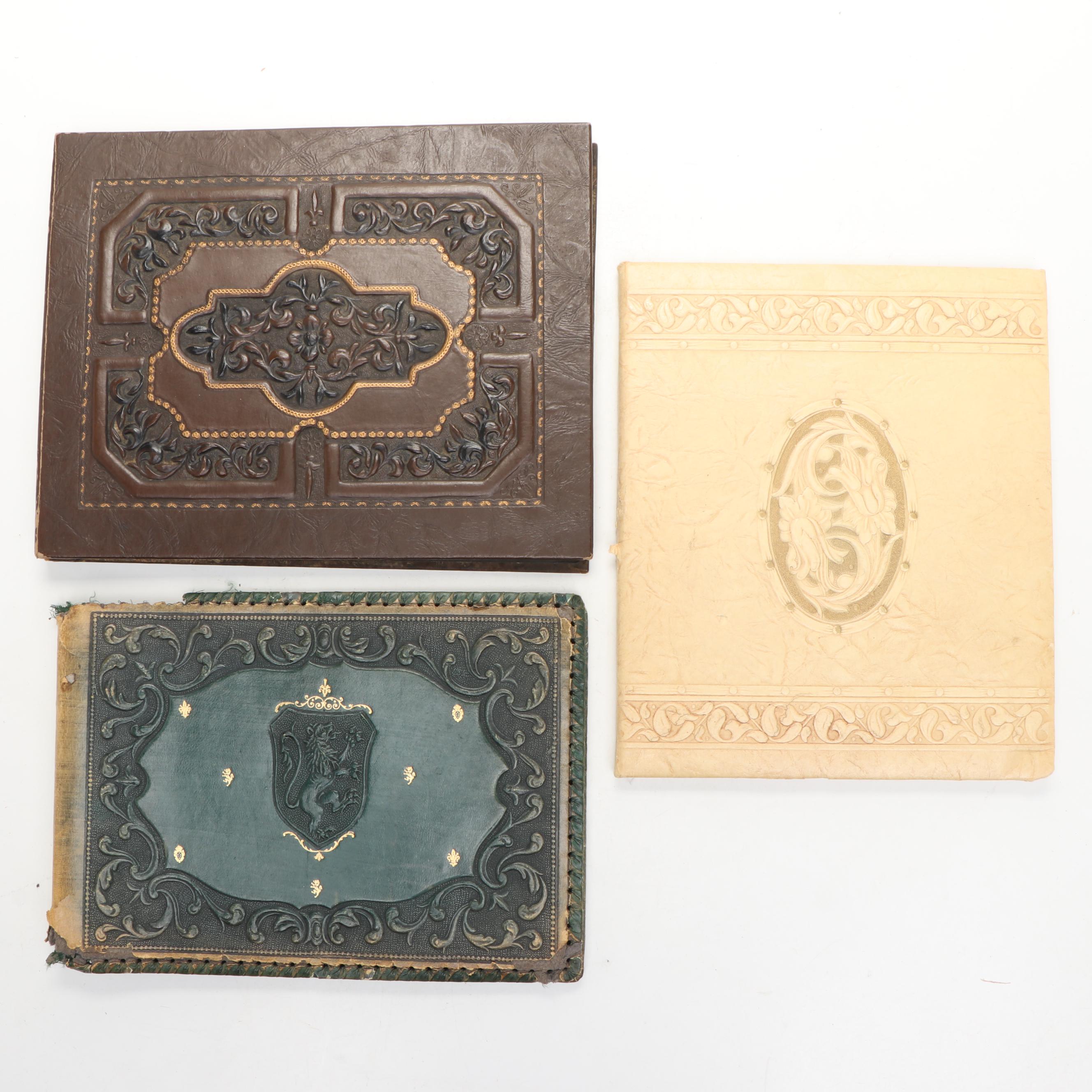 Embossed Leather Scrapbook Albums with Two-Picture Photo Holder