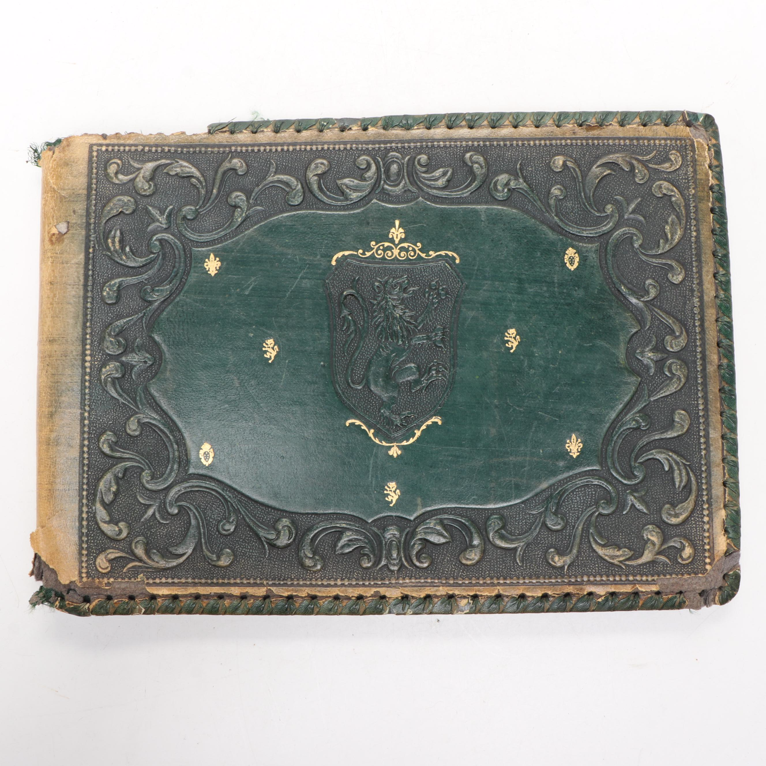 Embossed Leather Scrapbook Albums with Two-Picture Photo Holder