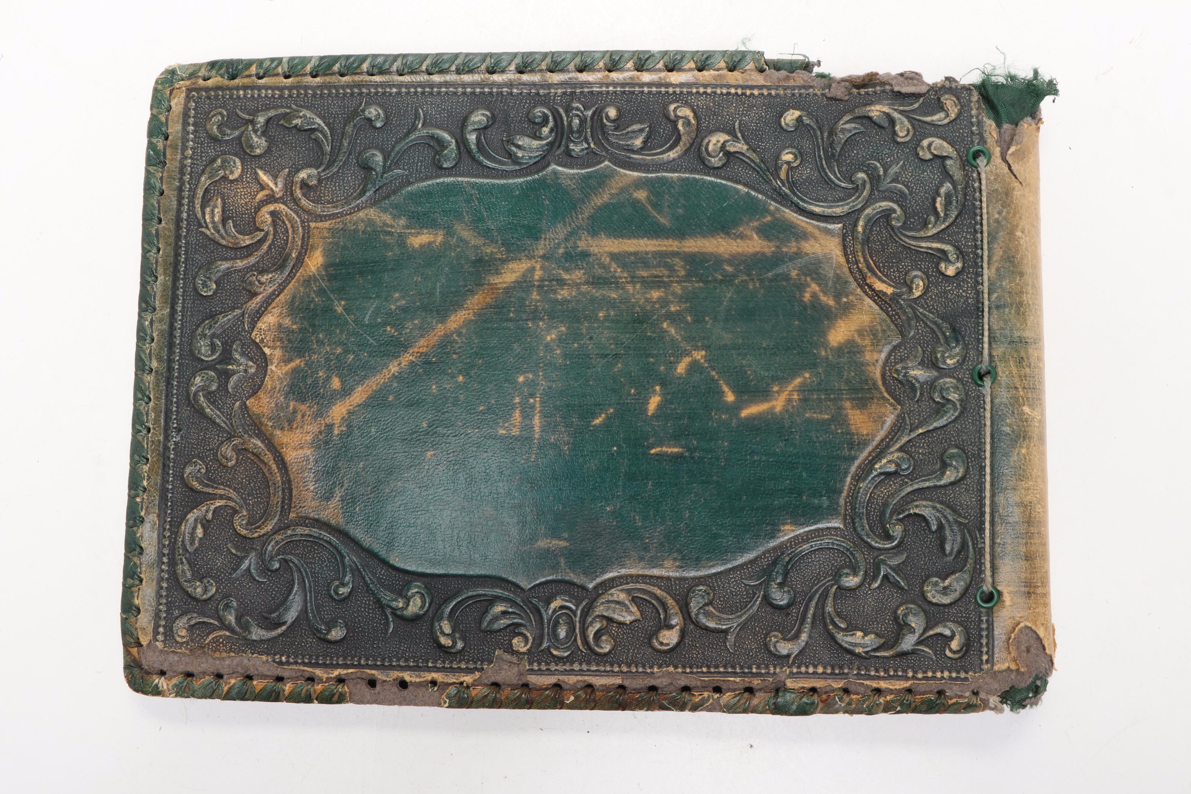 Embossed Leather Scrapbook Albums with Two-Picture Photo Holder