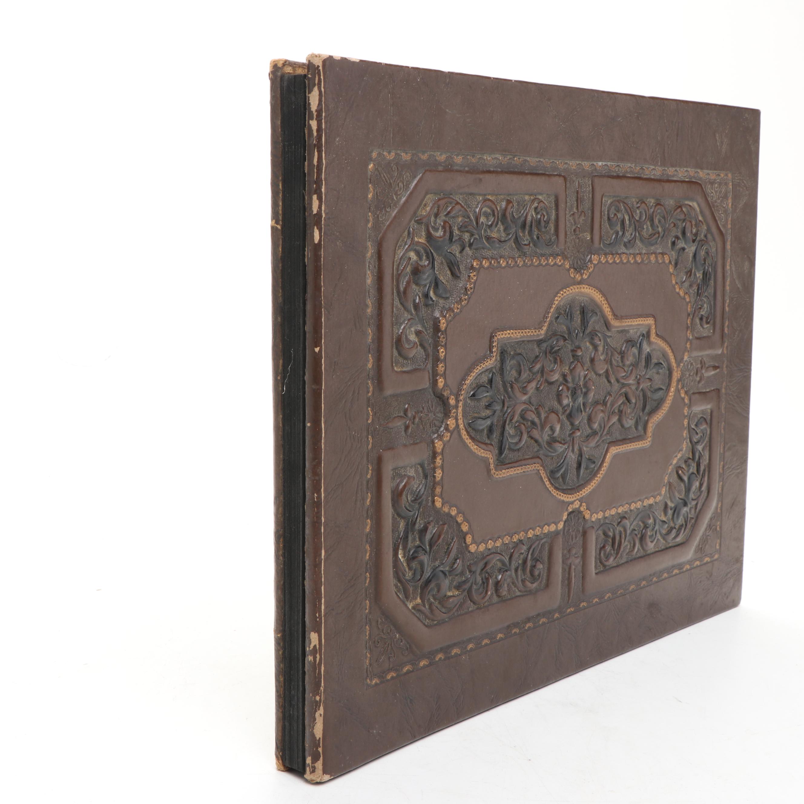 Embossed Leather Scrapbook Albums with Two-Picture Photo Holder