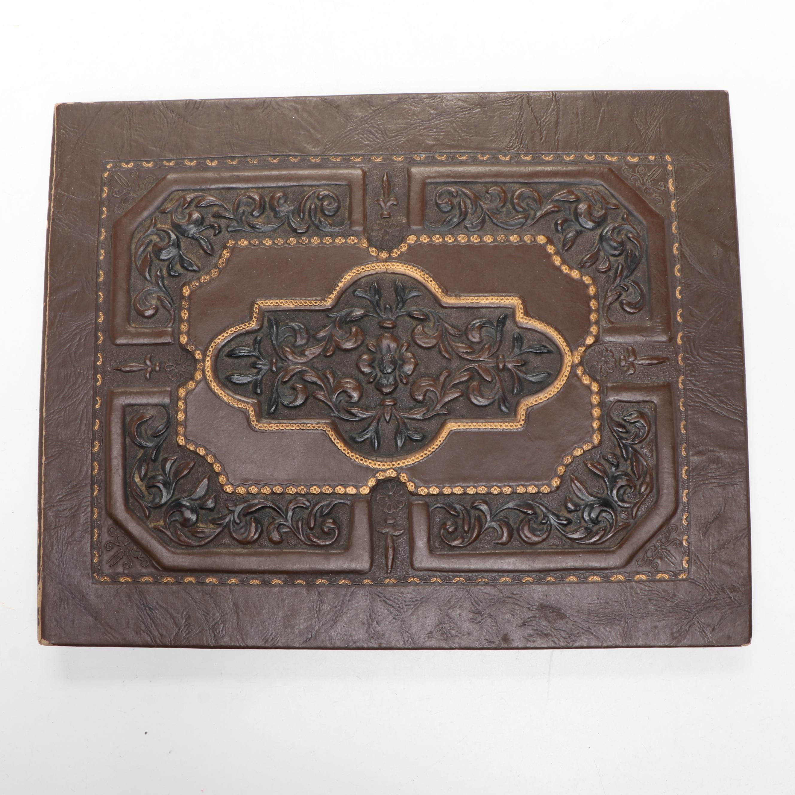 Embossed Leather Scrapbook Albums with Two-Picture Photo Holder