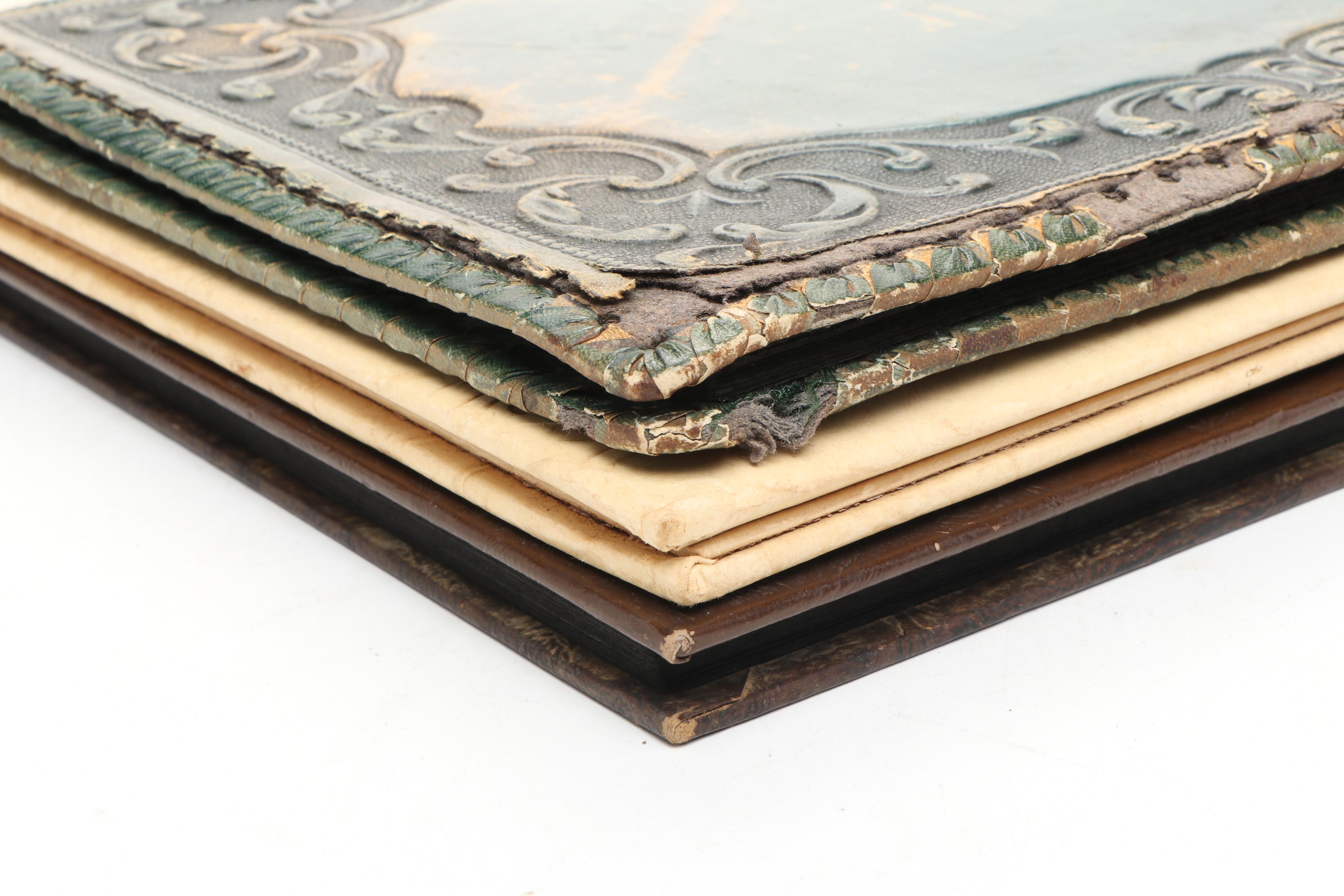 Embossed Leather Scrapbook Albums with Two-Picture Photo Holder