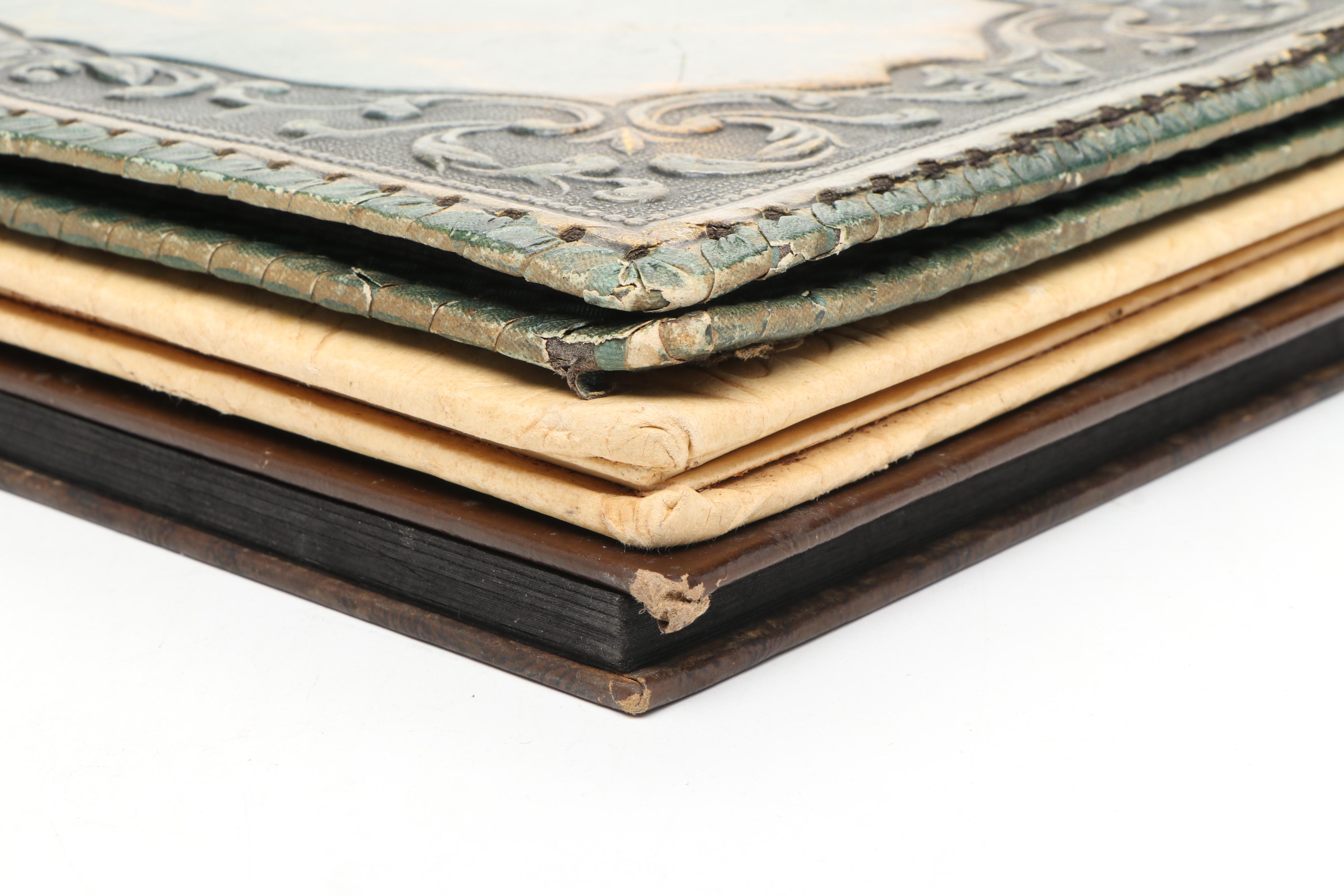 Embossed Leather Scrapbook Albums with Two-Picture Photo Holder