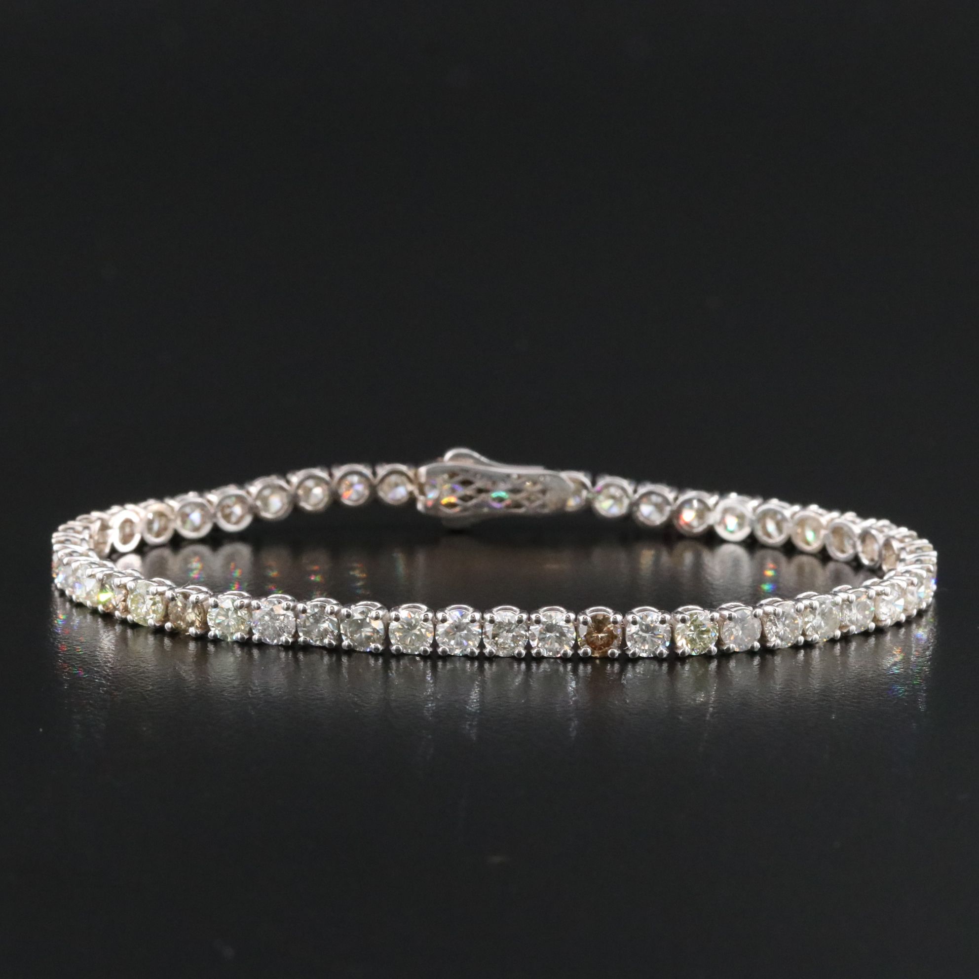 14K 8.47 CTW Fancy Color Diamond Bracelet with IGI Jewelry Report