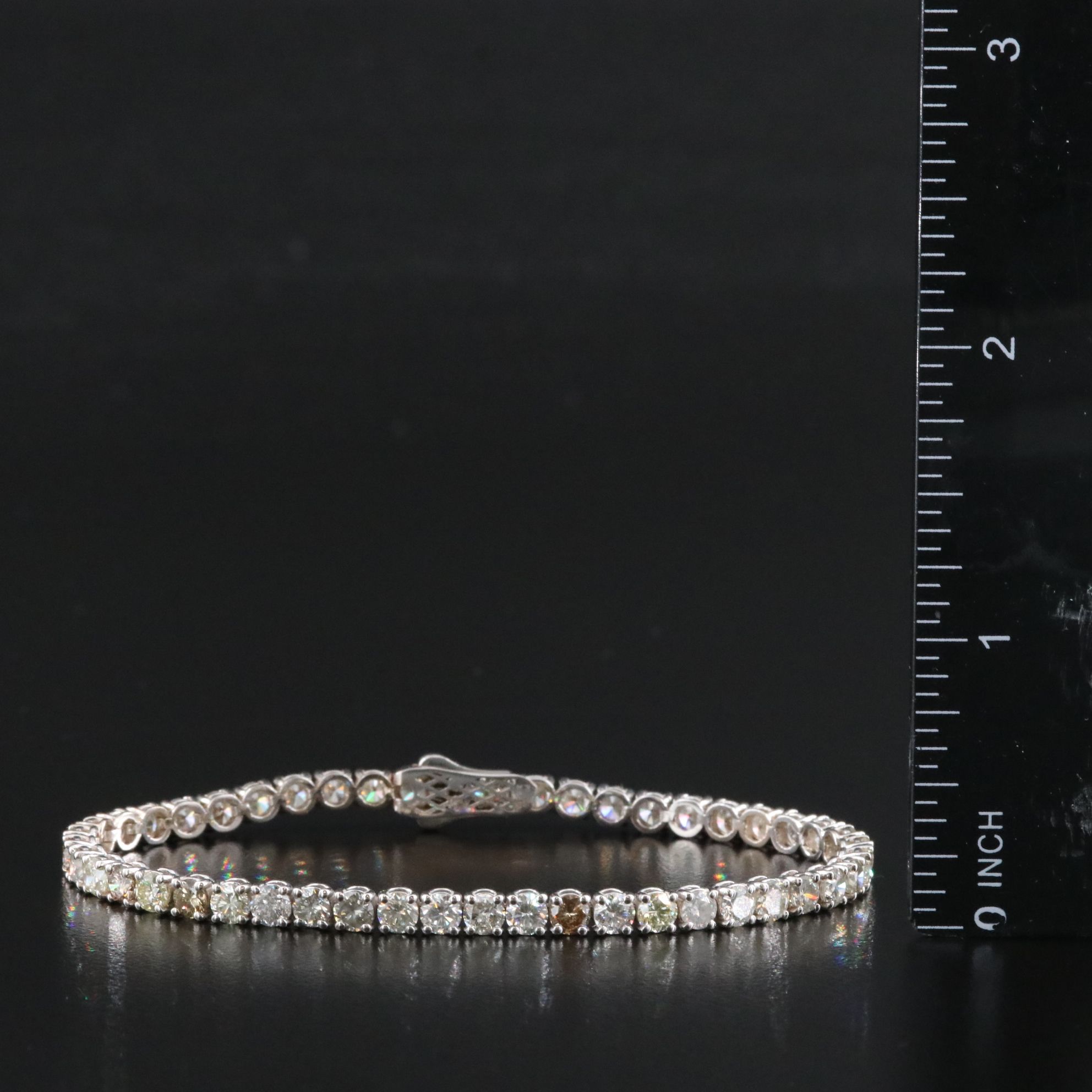14K 8.47 CTW Fancy Color Diamond Bracelet with IGI Jewelry Report