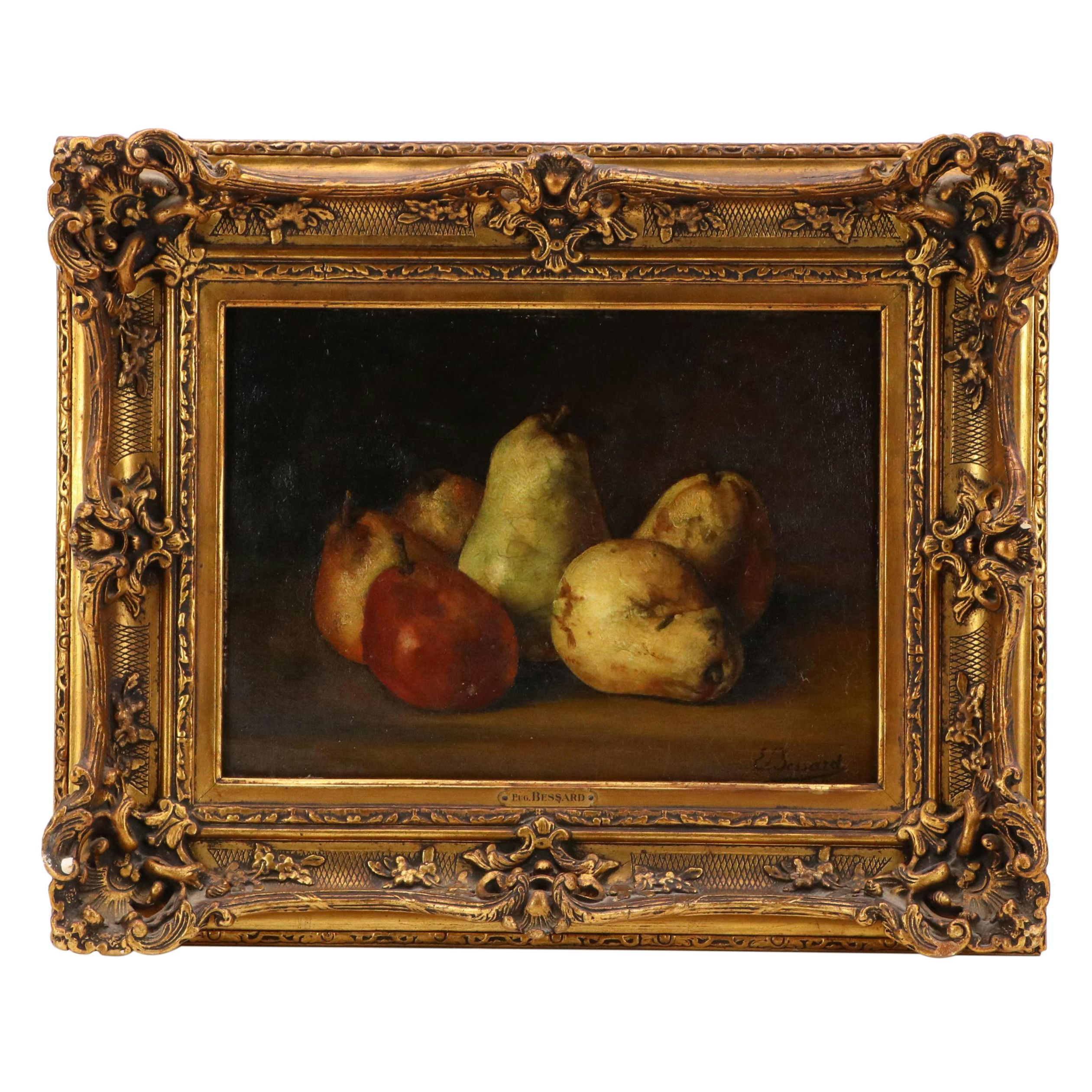 Eugène Bessard  Still Life Oil Painting "Les Poires"